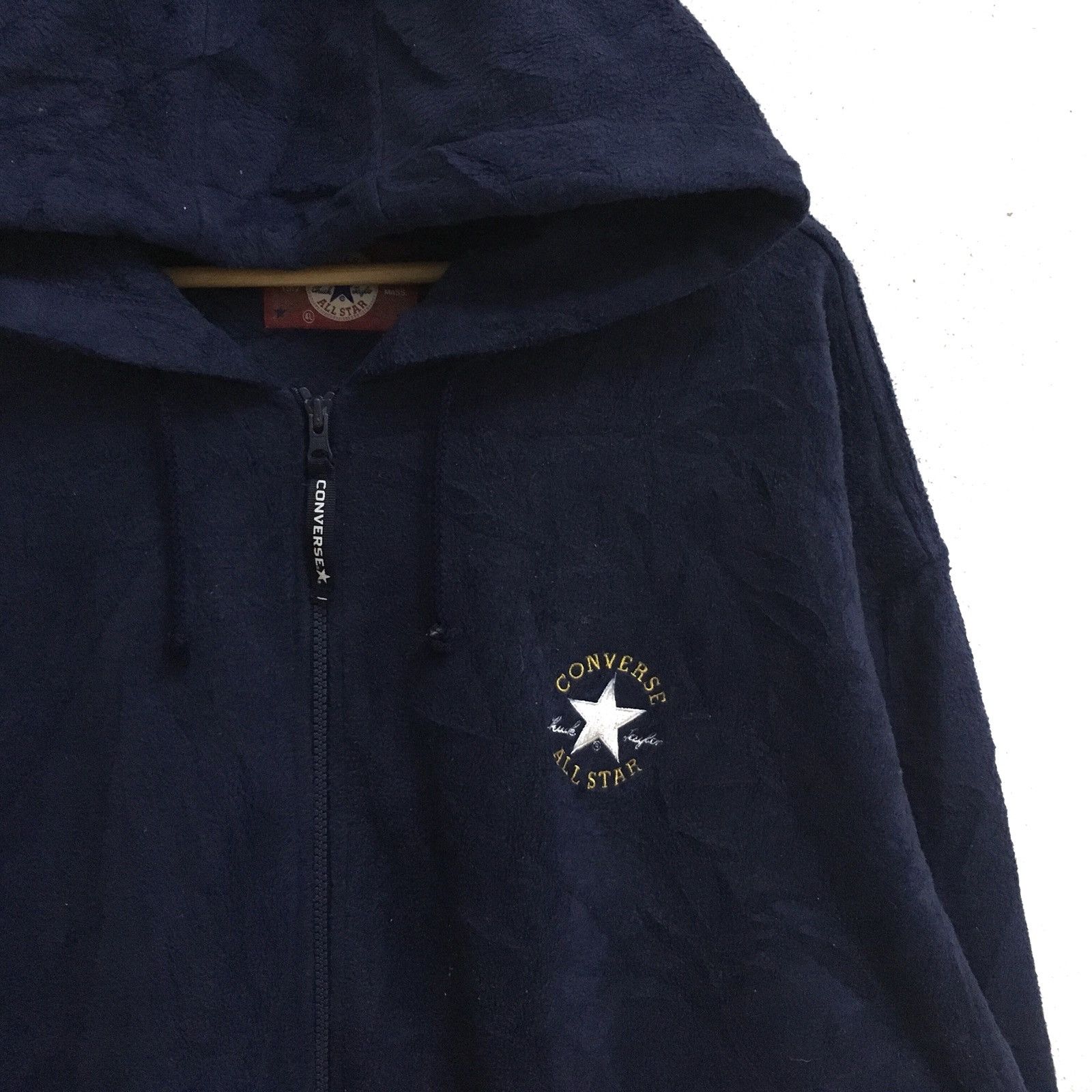 Converse × Vintage VINTAGE CONVERSE BIG LOGO EMBROIDERY FLEECE ZIPPER HOODIE Size US XL / EU 56 / 4 - 3 Thumbnail