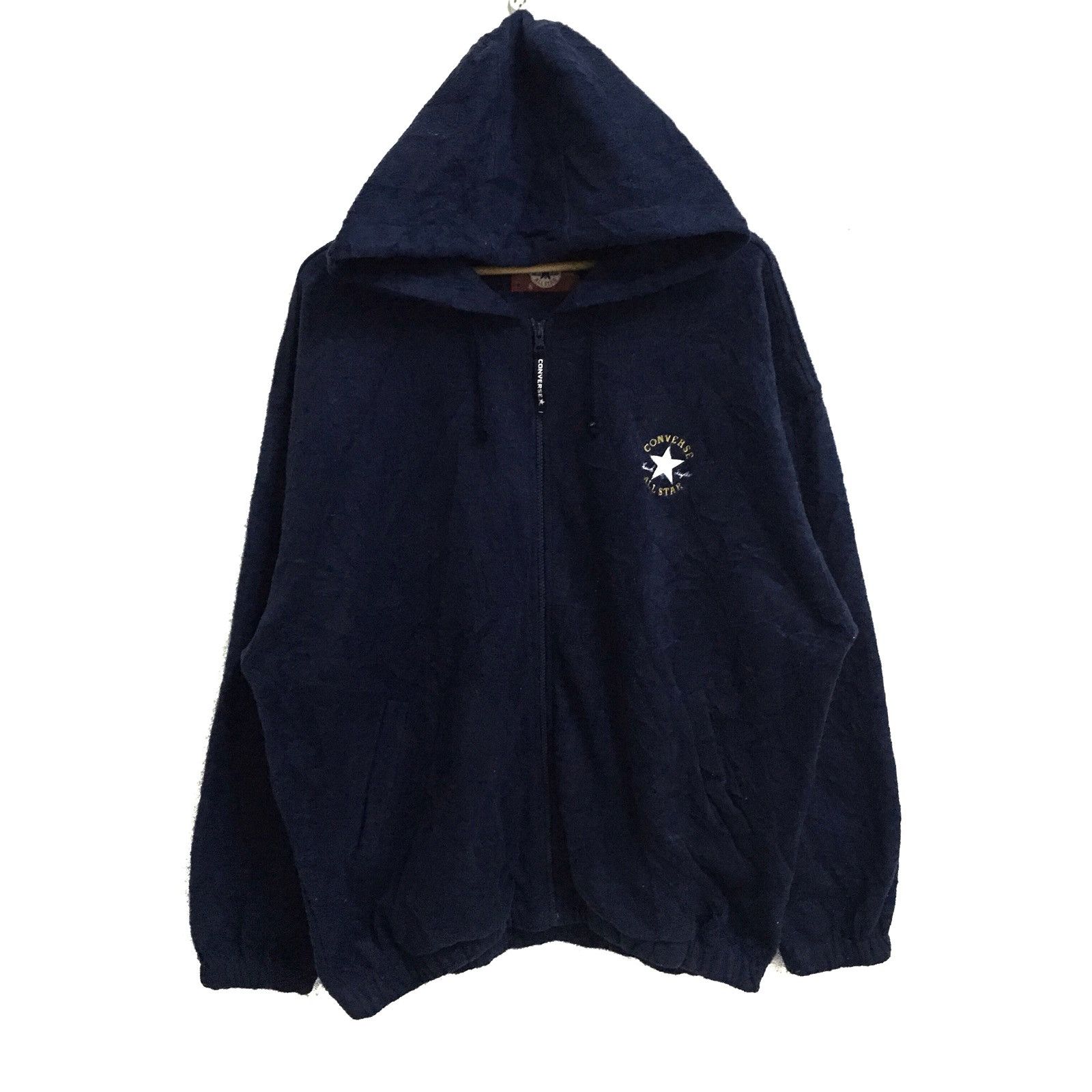 Converse × Vintage VINTAGE CONVERSE BIG LOGO EMBROIDERY FLEECE ZIPPER HOODIE Size US XL / EU 56 / 4 - 2 Thumbnail