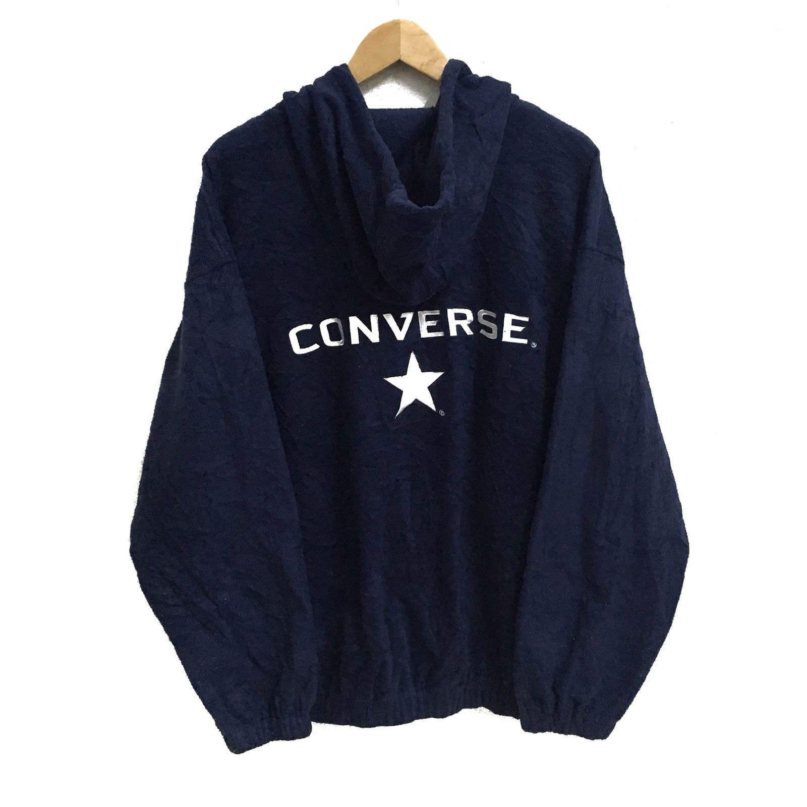 Converse × Vintage VINTAGE CONVERSE BIG LOGO EMBROIDERY FLEECE ZIPPER HOODIE Size US XL / EU 56 / 4 - 1 Thumbnail