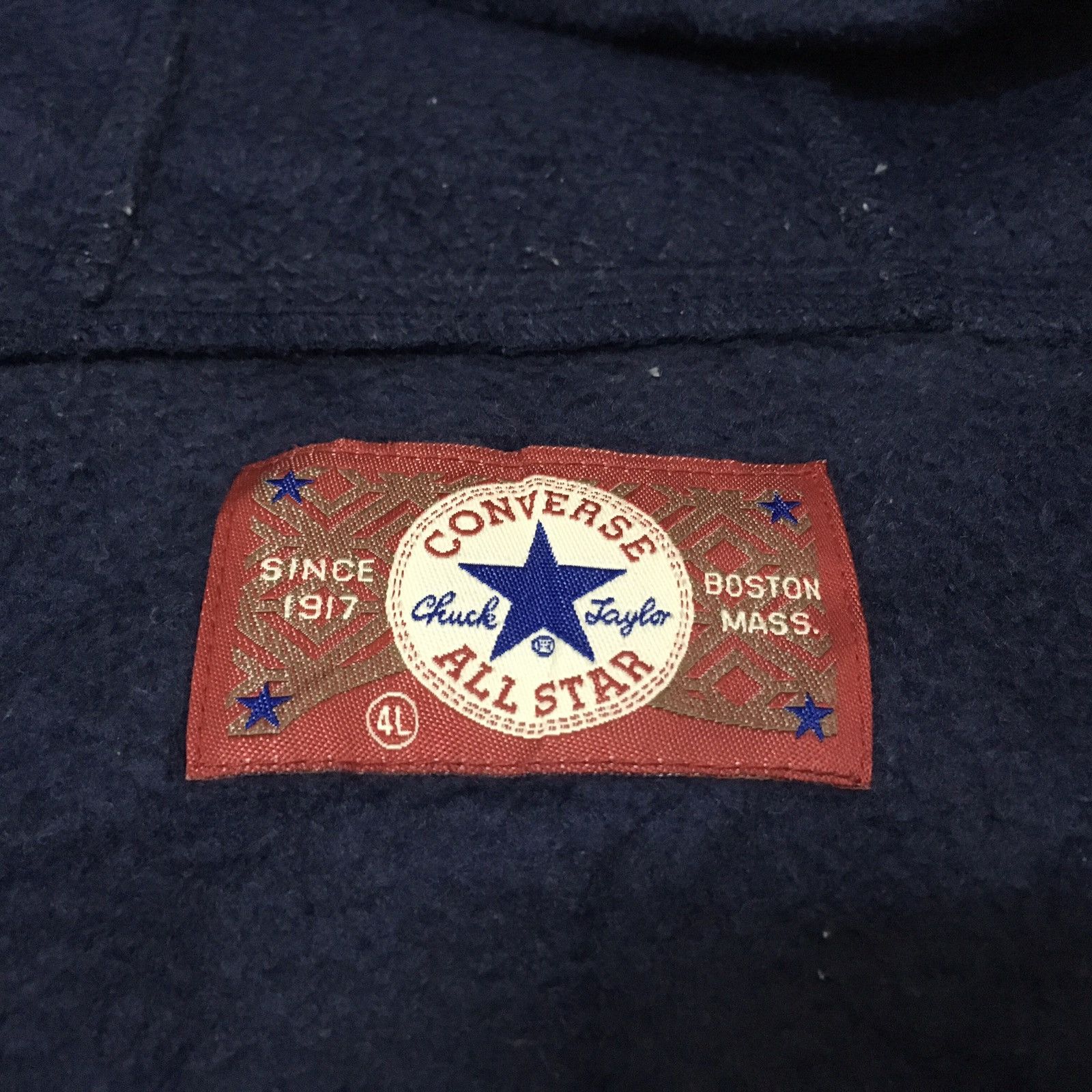 Converse × Vintage VINTAGE CONVERSE BIG LOGO EMBROIDERY FLEECE ZIPPER HOODIE Size US XL / EU 56 / 4 - 4 Thumbnail
