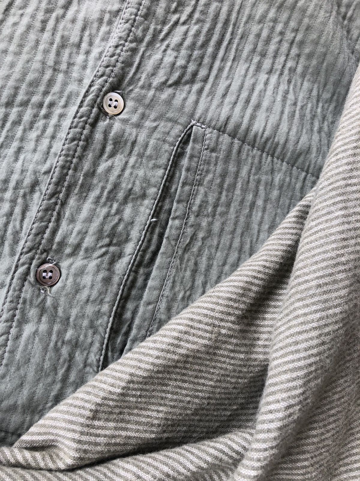 Issey Miyake ARCHIVE🔥80s Mandarin Collar Wrinkles Unstructure Shirt Jkt Size US L / EU 52-54 / 3 - 7 Thumbnail