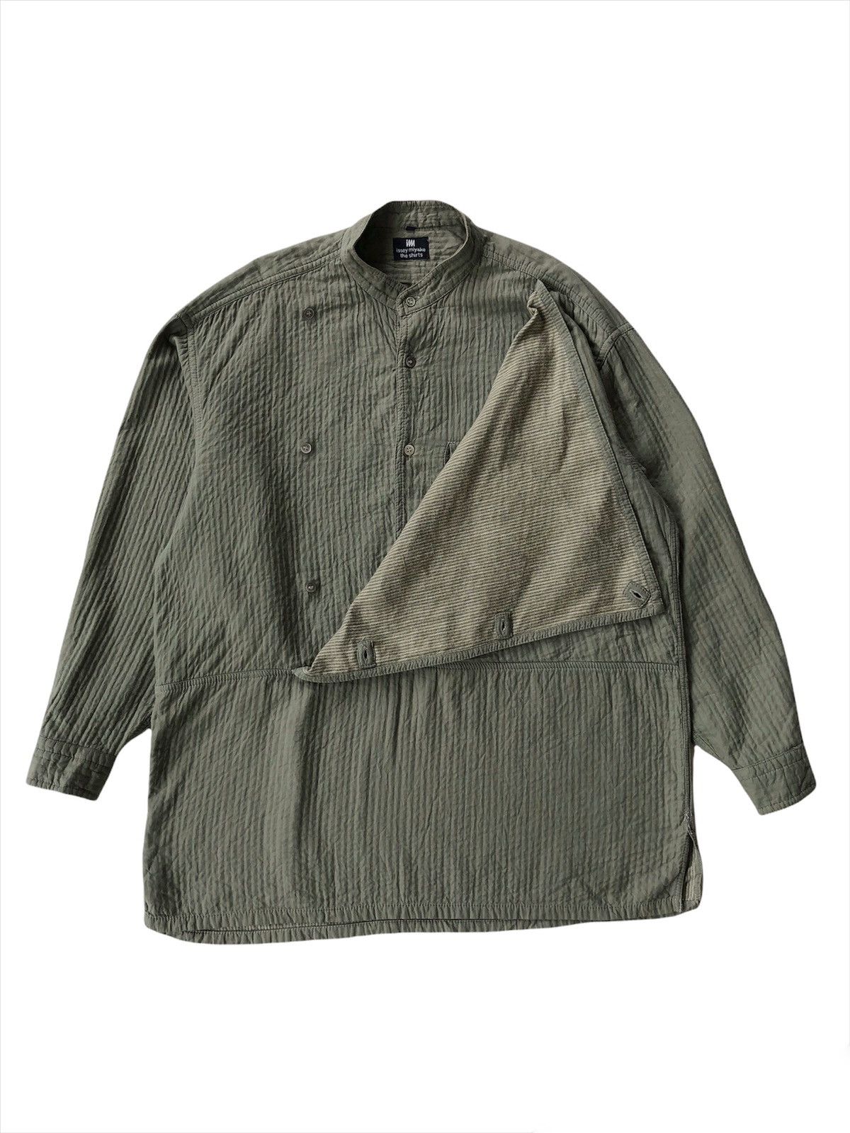 ISSEY MIYAKE Wrinkles processing sheer switch long cardigan Light jacket IM93FD748 Brown 2