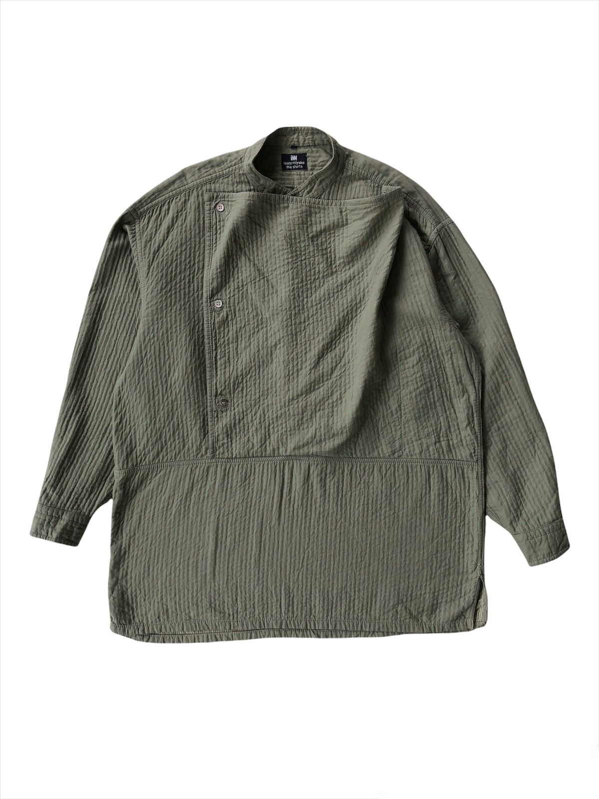 Issey Miyake ARCHIVE🔥80s Mandarin Collar Wrinkles Unstructure Shirt Jkt Size US L / EU 52-54 / 3 - 2 Thumbnail