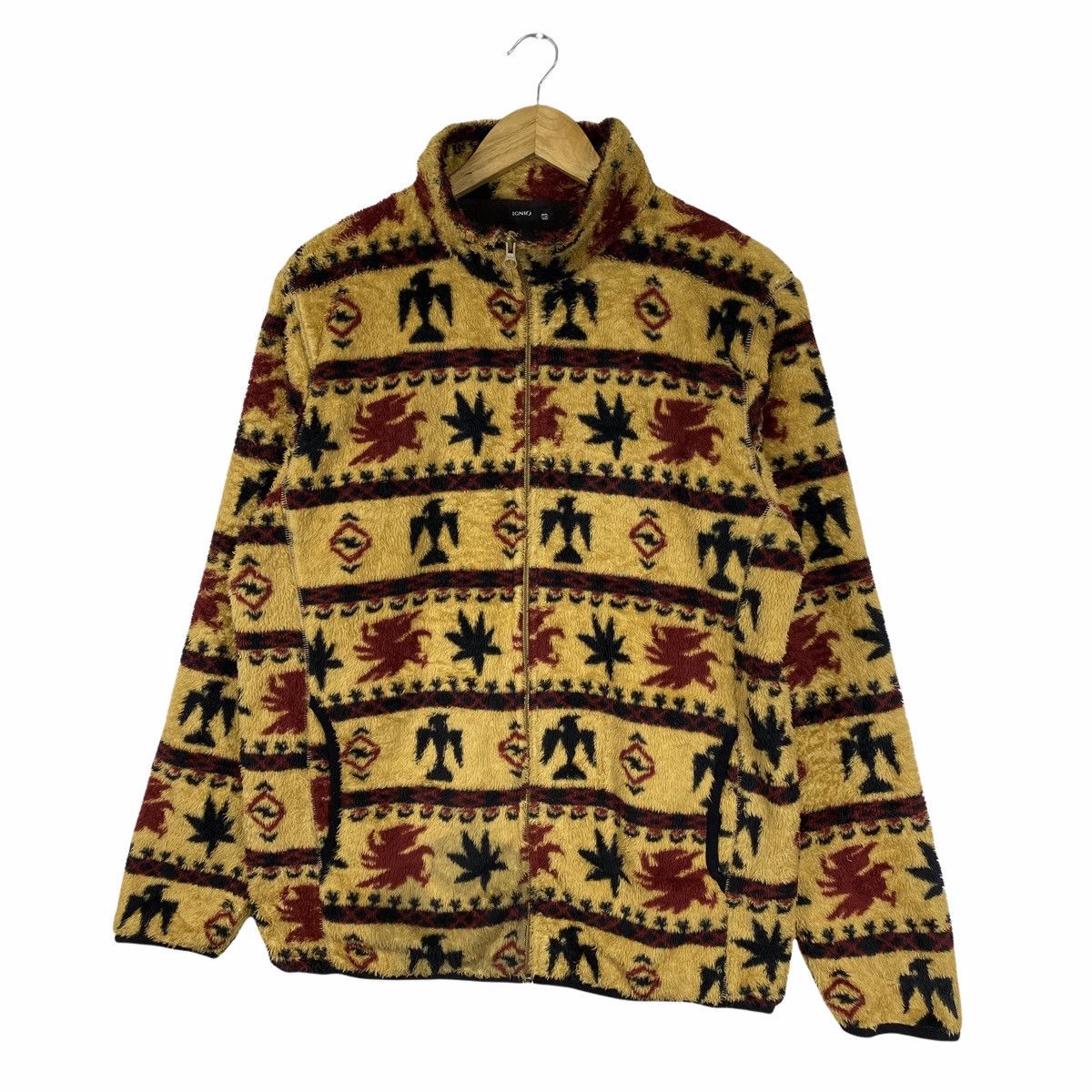 Japanese Brand IGNIO MOTIF ANIMAL DESIGN FLEECE ZIPPER SWEATER Size US M / EU 48-50 / 2 - 4 Thumbnail