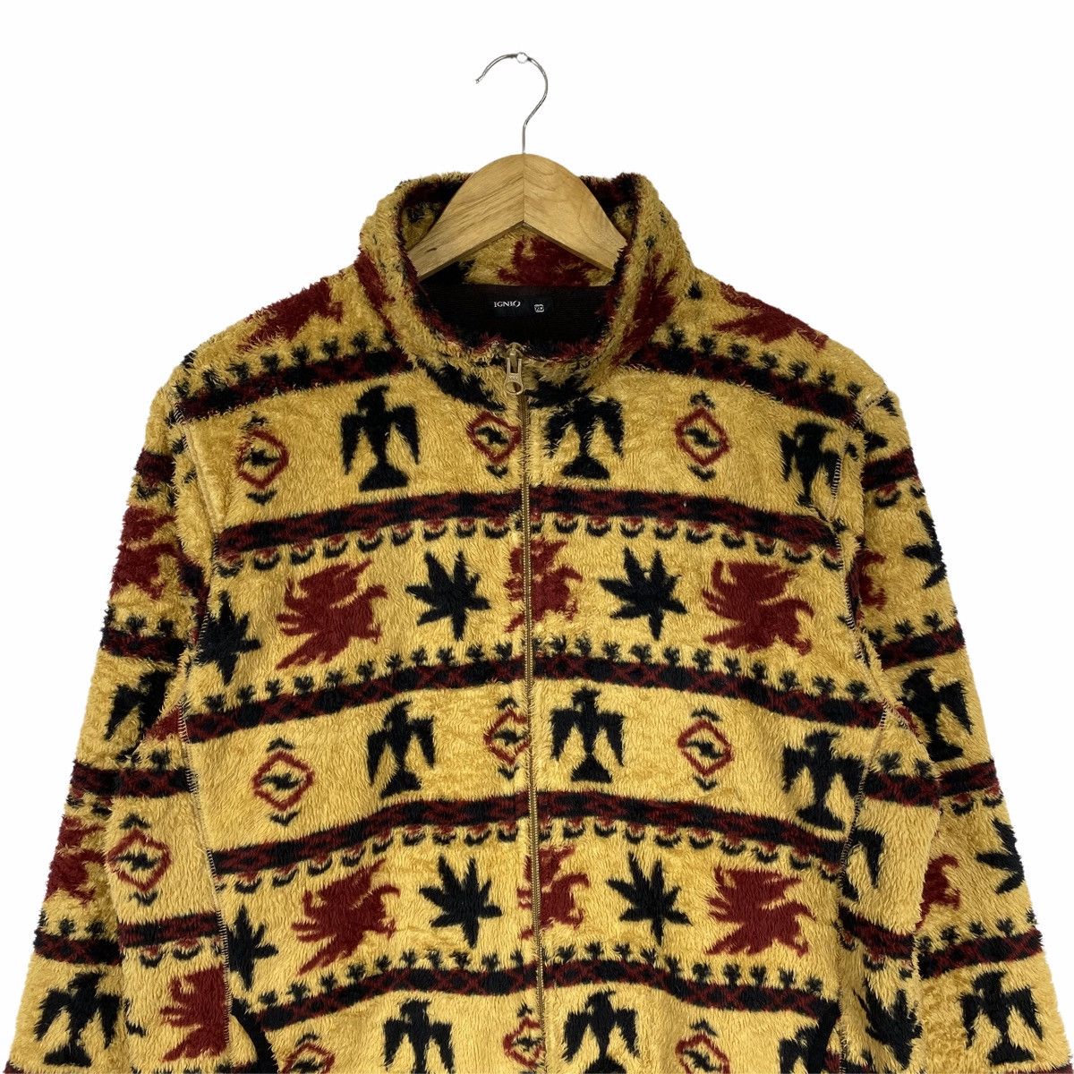 Japanese Brand IGNIO MOTIF ANIMAL DESIGN FLEECE ZIPPER SWEATER Size US M / EU 48-50 / 2 - 5 Thumbnail