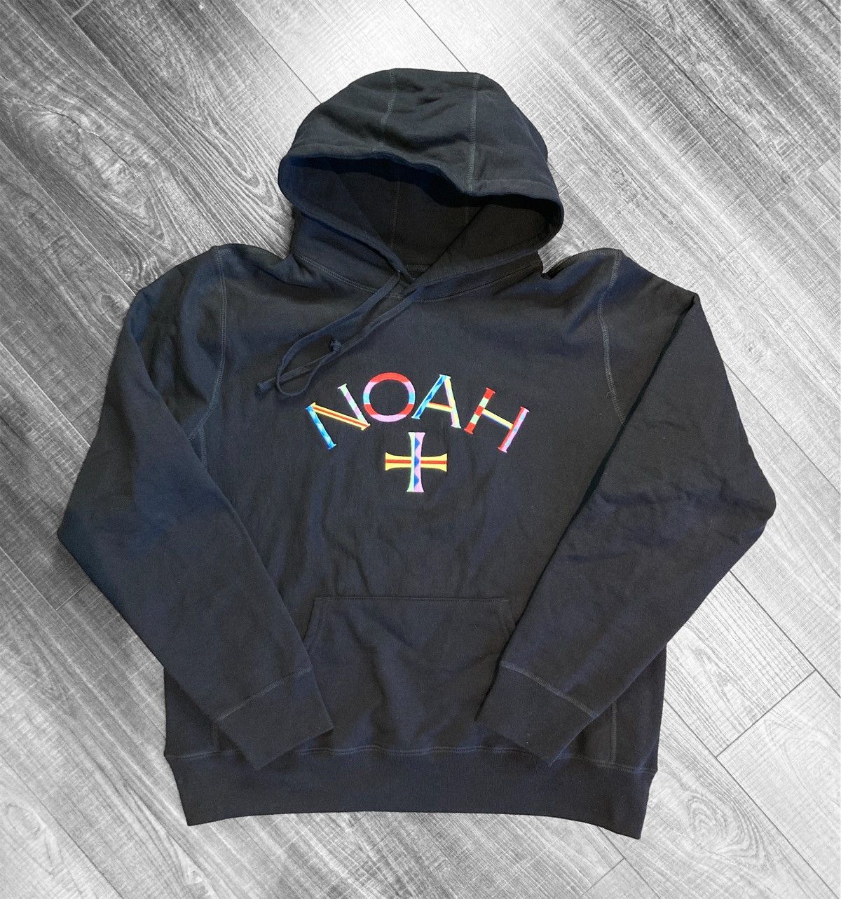 image of Noah Embroidered Hoodie in Black, Men's (Size 2XL)