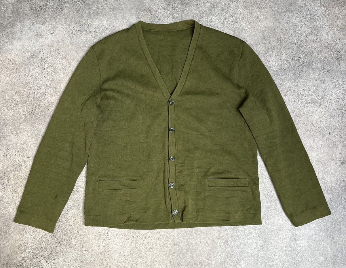 Vintage Vintage German Army khaki cardigan Size US S / EU 44-46 / 1 - 1 Thumbnail