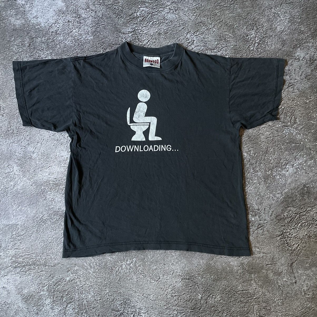 Vintage Vintage Y2K Downloading Graphic Tee Funny Slogan Streetwear Size US S / EU 44-46 / 1 - 2 Thumbnail