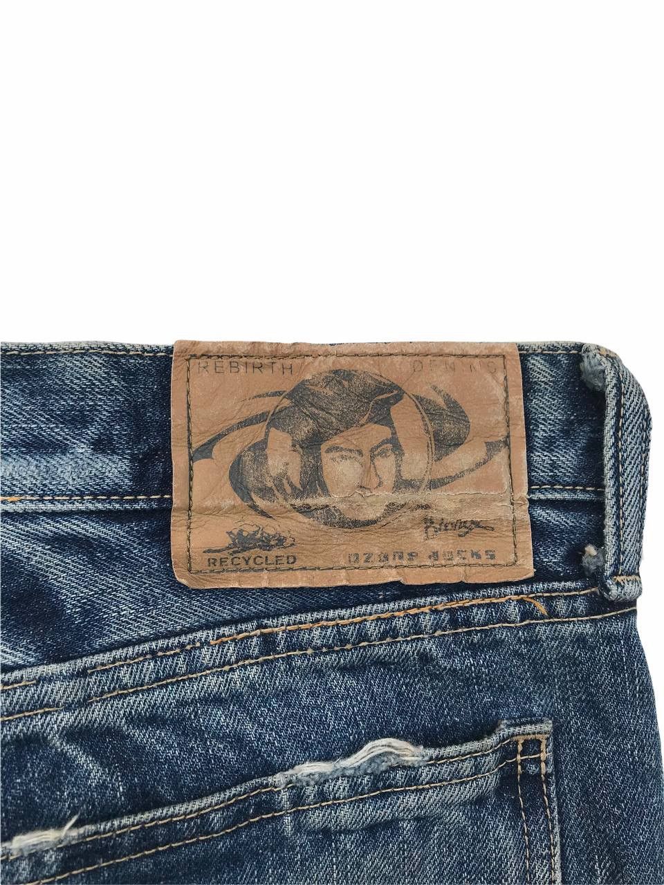 If Six Was Nine Japanese Brand Rebirth Distressed Streetwear Denim Pants Size US 37 - 7 Thumbnail