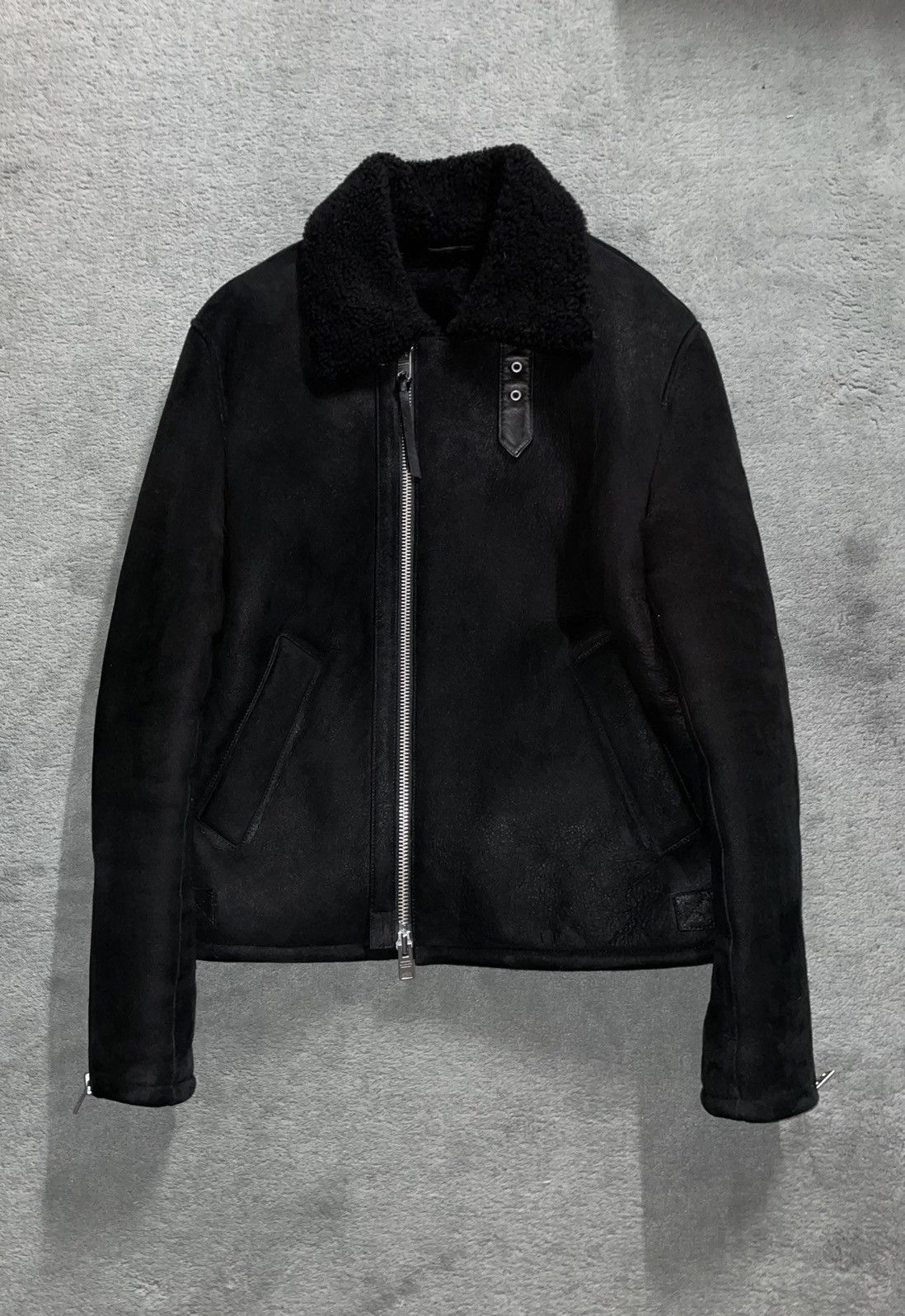 Allsaints Shearling Leather Jacket