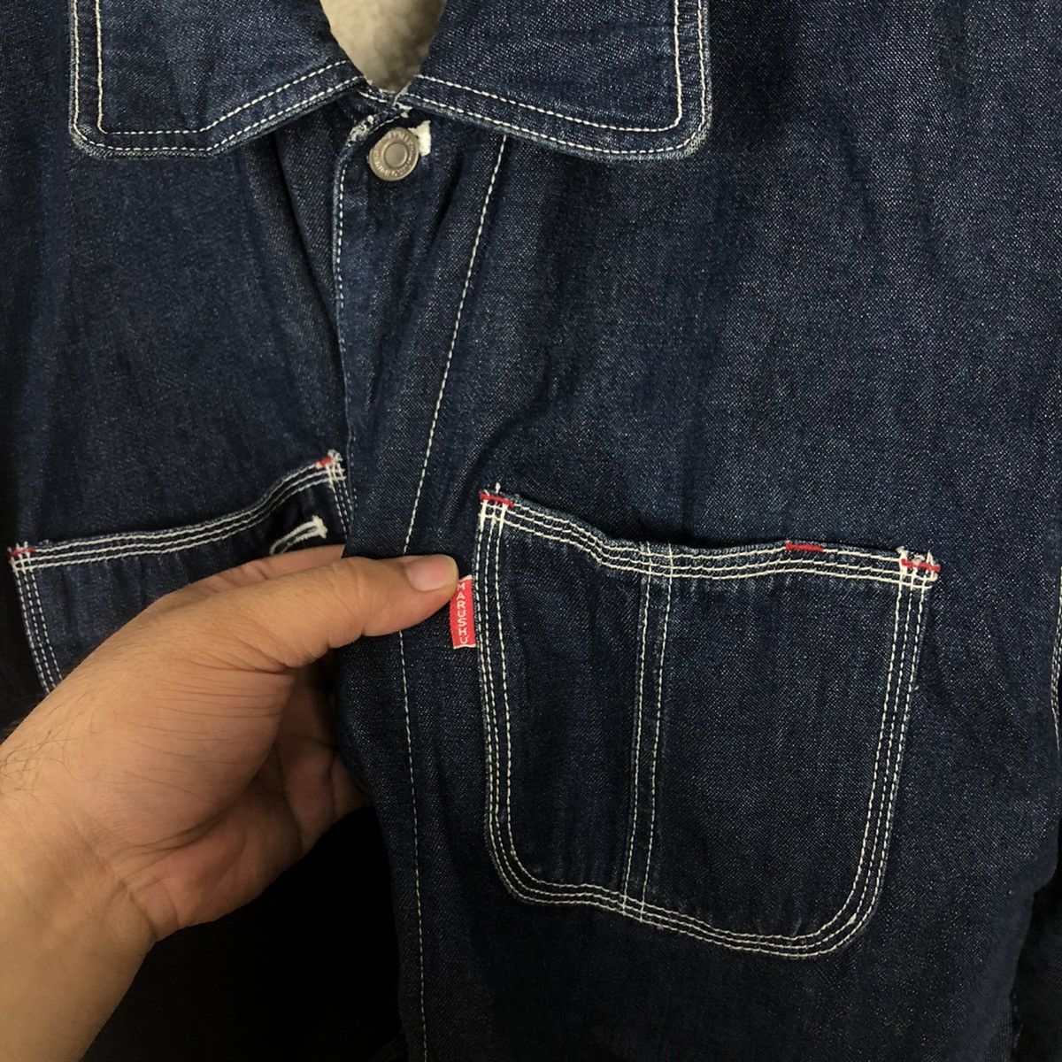 Japanese Brand KARUSHU DENIM JACKET PATCHWORK INSPIRED BY BLUE BLUE JAPAN Size US S / EU 44-46 / 1 - 5 Thumbnail