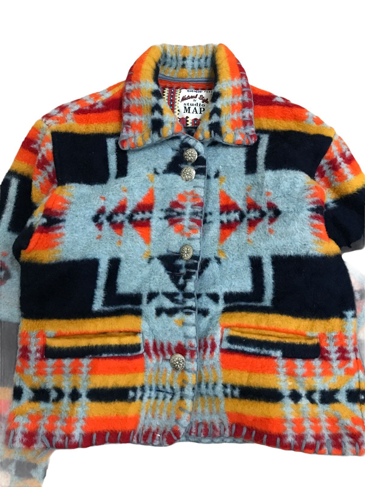 Japanese Brand Studio Map Navajo Tribal Fleece Cropped Kapital Style Size US S / EU 44-46 / 1 - 4 Thumbnail