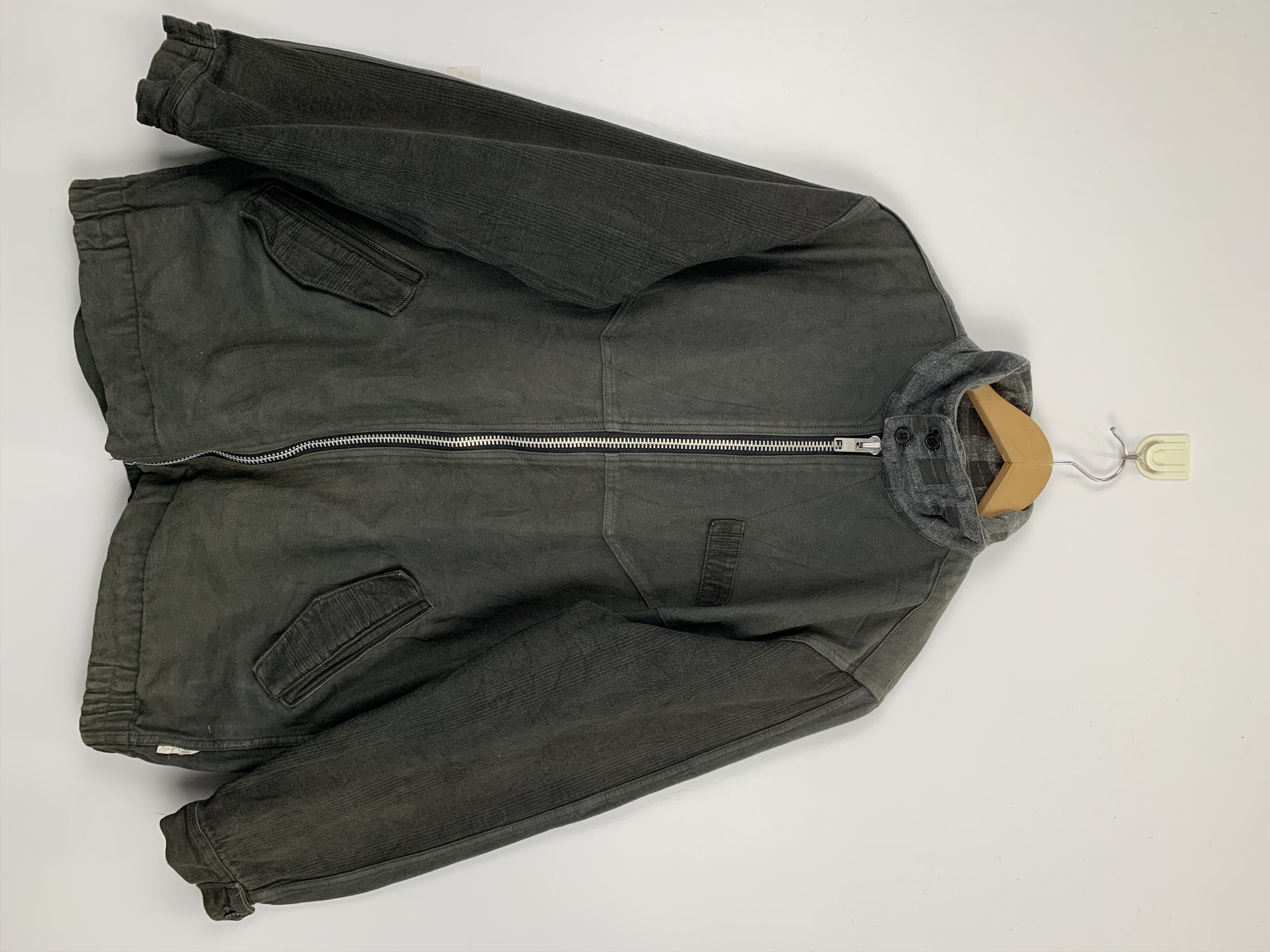 image of Archival Clothing x Vintage Doarat Denim Zipper Jacket in Faded Black (Size Large)