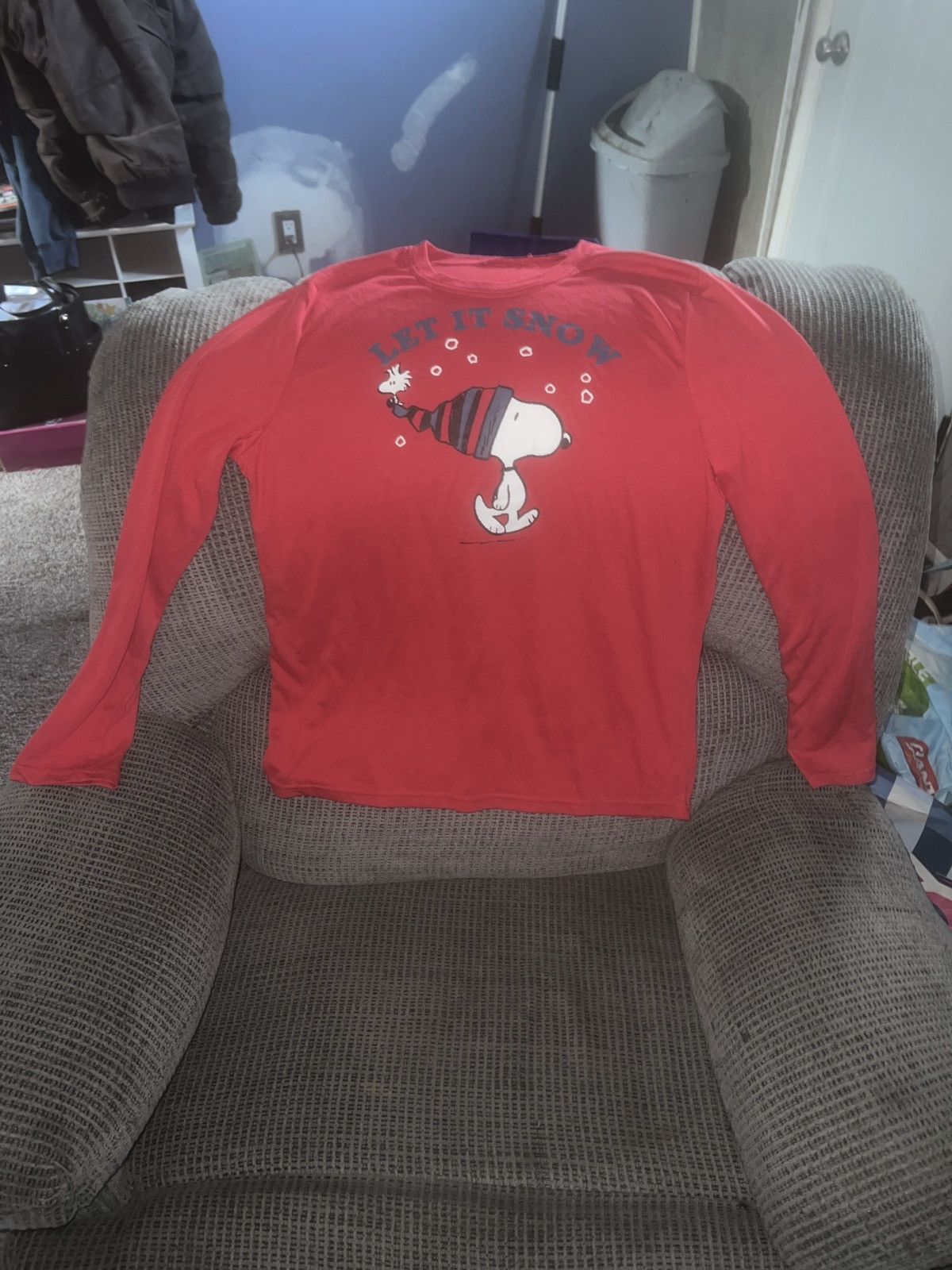 Peanuts Peanuts Let It Snow Snoopy Pajama LS Tee Size US L / EU 52-54 / 3 - 1 Thumbnail
