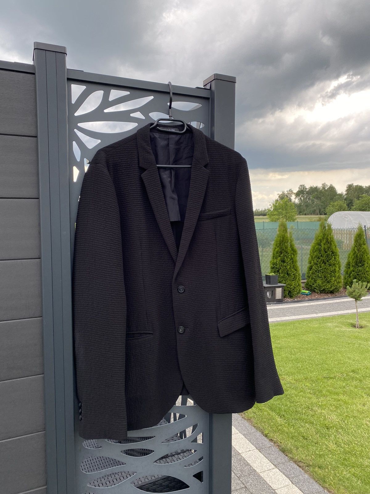 image of Emporio Armani Viscose Luxury Blazer in Black, Men's (Size 52S)