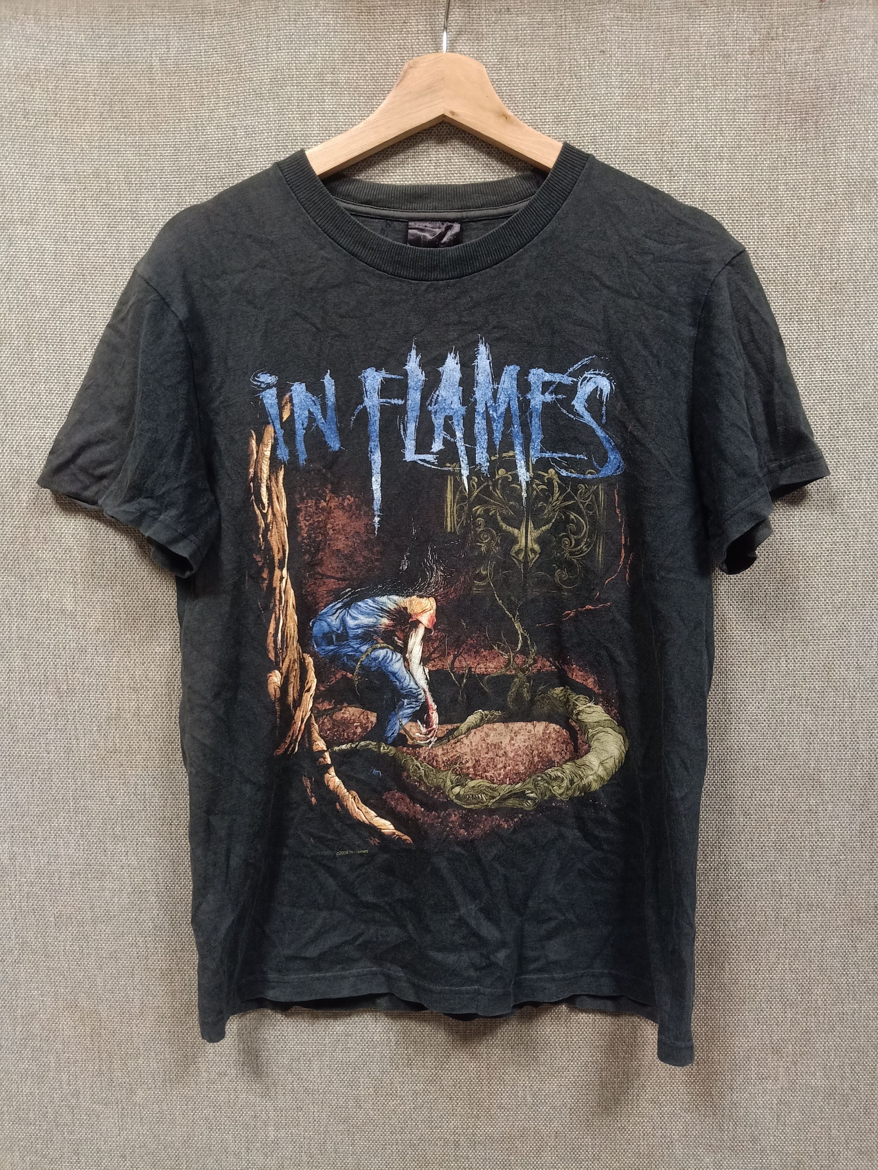 Vintage t shirt band in flames tour japan