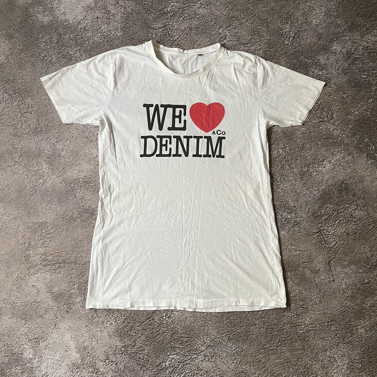 Vintage VINTAGE Y2K “ WE ❤️ DENIM CO LOGO “ FUNNY SLOGAN TEE Size US M / EU 48-50 / 2 - 2 Thumbnail