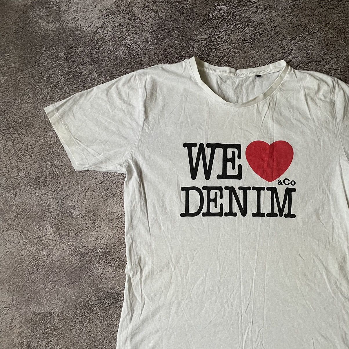 Vintage VINTAGE Y2K “ WE ❤️ DENIM CO LOGO “ FUNNY SLOGAN TEE Size US M / EU 48-50 / 2 - 4 Thumbnail