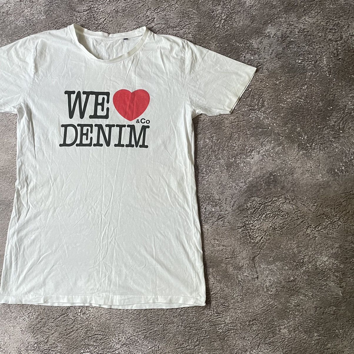 Vintage VINTAGE Y2K “ WE ❤️ DENIM CO LOGO “ FUNNY SLOGAN TEE Size US M / EU 48-50 / 2 - 3 Thumbnail