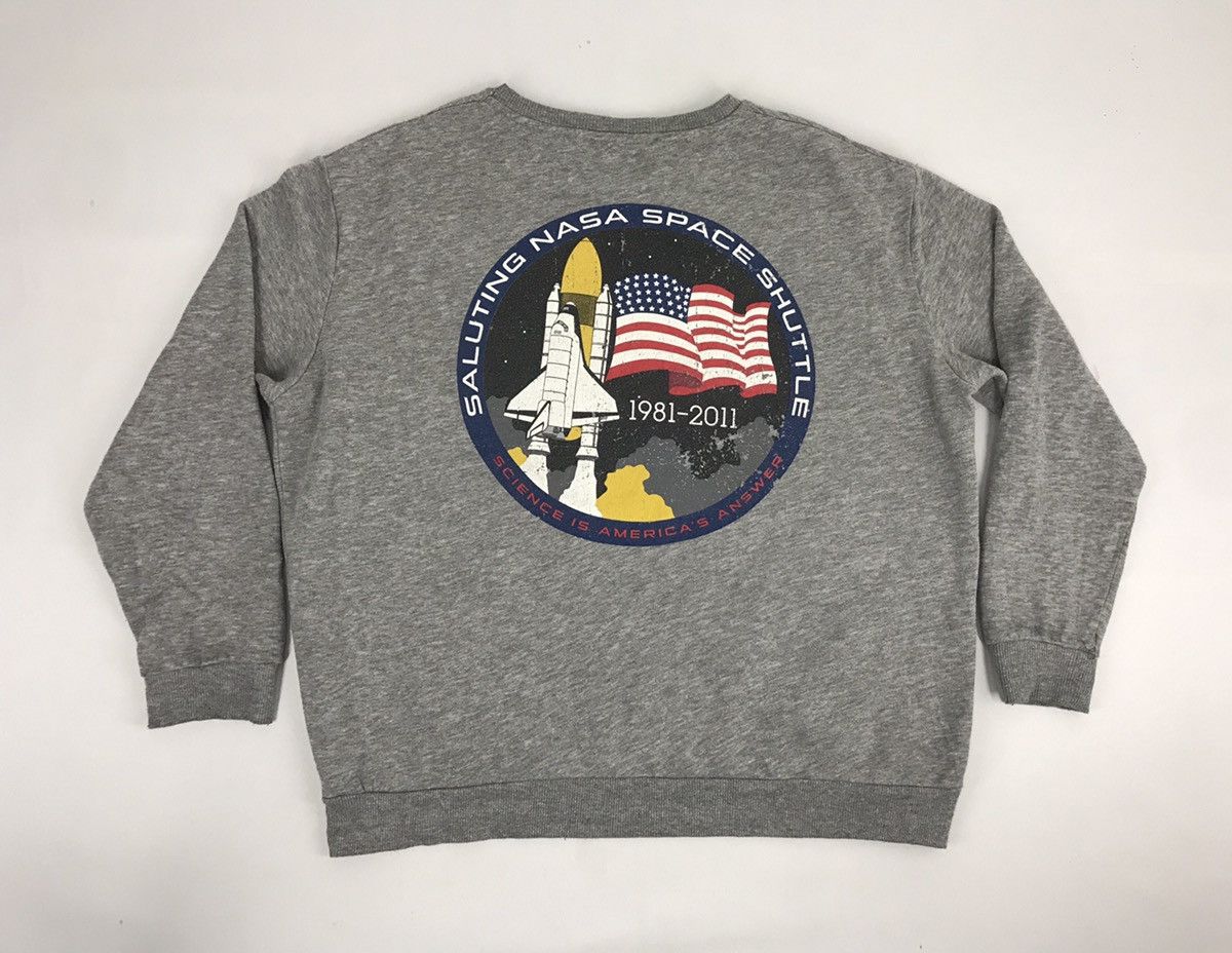 image of Atmosphere Nasa Space Shuttle Sweatshirt Hoodies Jacket in Grey, Men's (Size Medium)