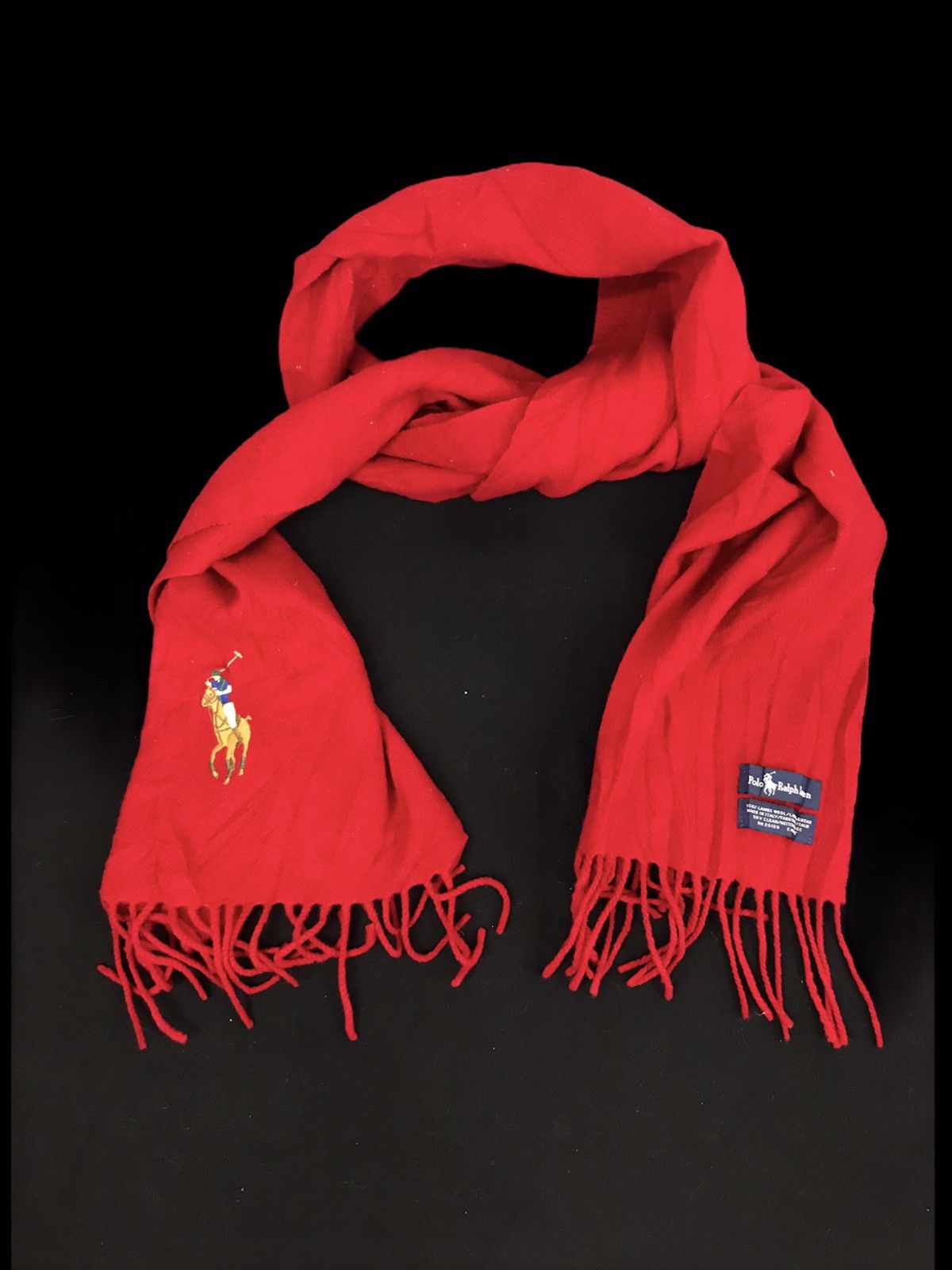 Polo Ralph Lauren Vintage Polo Ralph Lauren Big Pony Logo Plain Muffler Scarf Size ONE SIZE - 1 Thumbnail