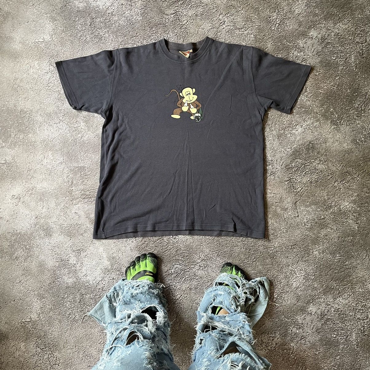 Vintage Vintage Y2K Graphic Tee Sun Faded Funny Print Black Skate XL Size US XL / EU 56 / 4 - 1 Thumbnail