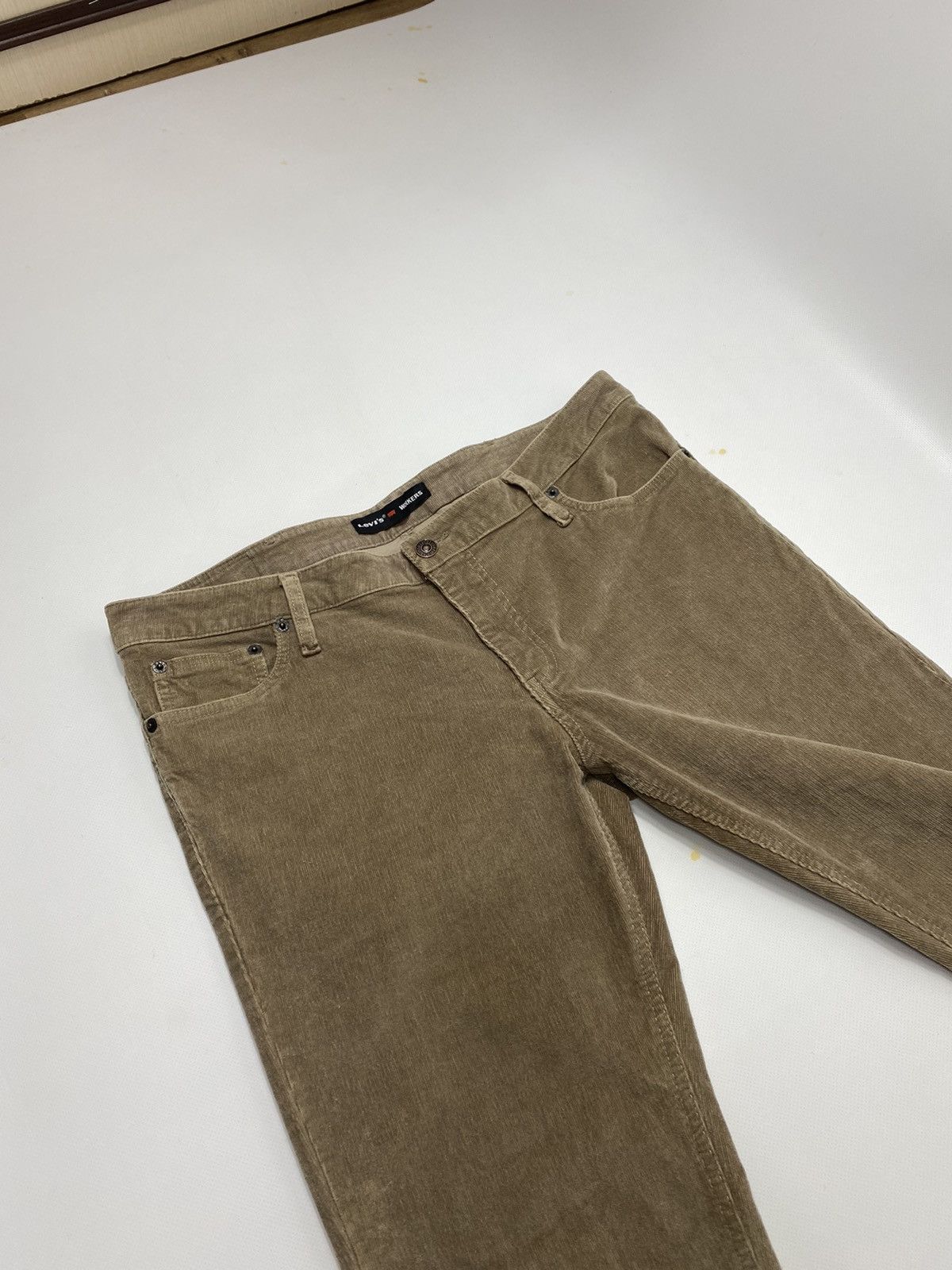 Levi's 🔥LASTDROP🔥 Rare Workers Corduroy Beige Pants Workwear Size US 34 / EU 50 - 6 Thumbnail