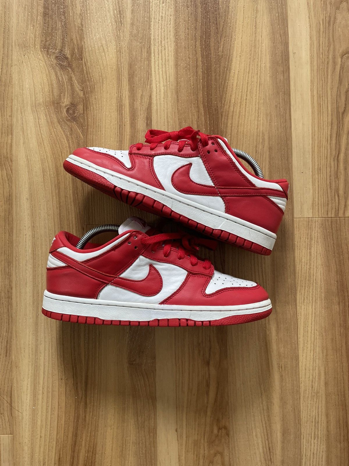 image of Nike Dunk Low University Red / White Shoes in University Red/White, Men's (Size 7)