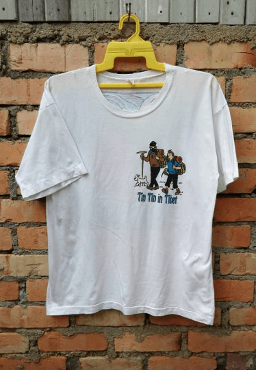 Cartoon Network × Vintage Vintage The Adventure Of Tin Tin In Tibet T Shirt Size US XL / EU 56 / 4 - 2 Thumbnail