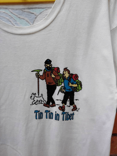 Cartoon Network × Vintage Vintage The Adventure Of Tin Tin In Tibet T Shirt Size US XL / EU 56 / 4 - 4 Thumbnail