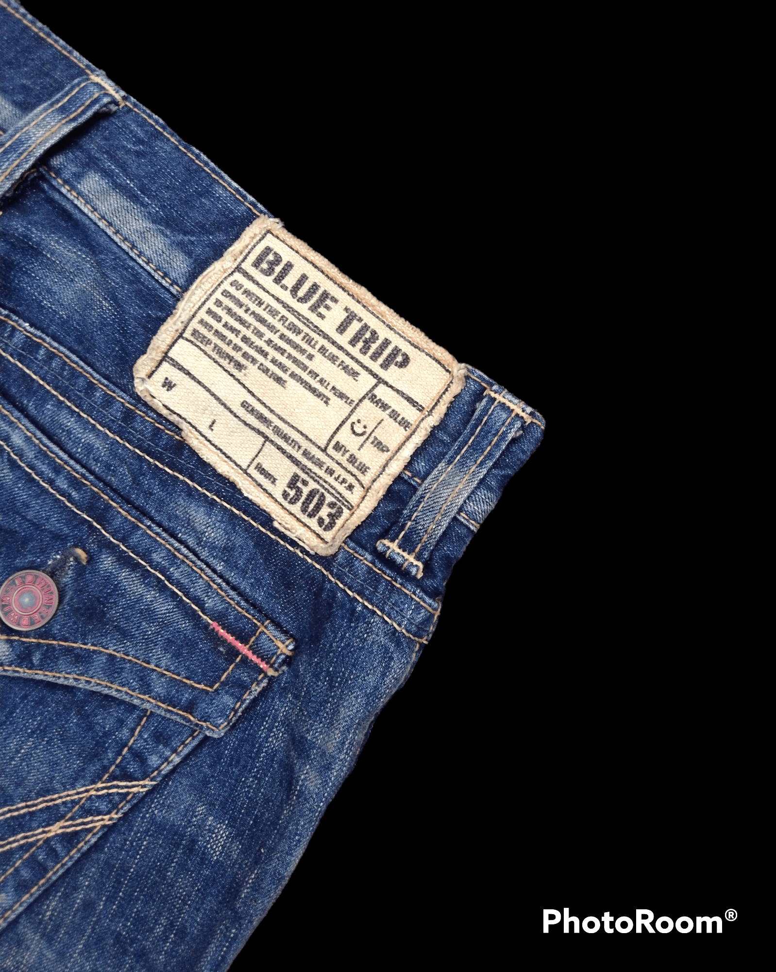 Other FLARED🔥DISTRESSED RIPED MADE IN JAPAN BLUE TRIP Size US 29 - 8 Thumbnail