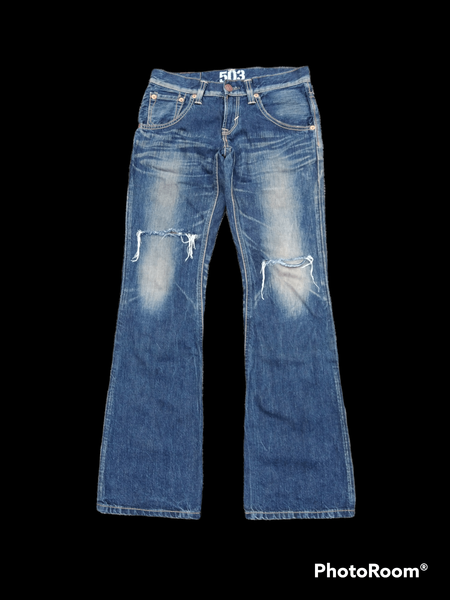 Other FLARED🔥DISTRESSED RIPED MADE IN JAPAN BLUE TRIP Size US 29 - 1 Thumbnail