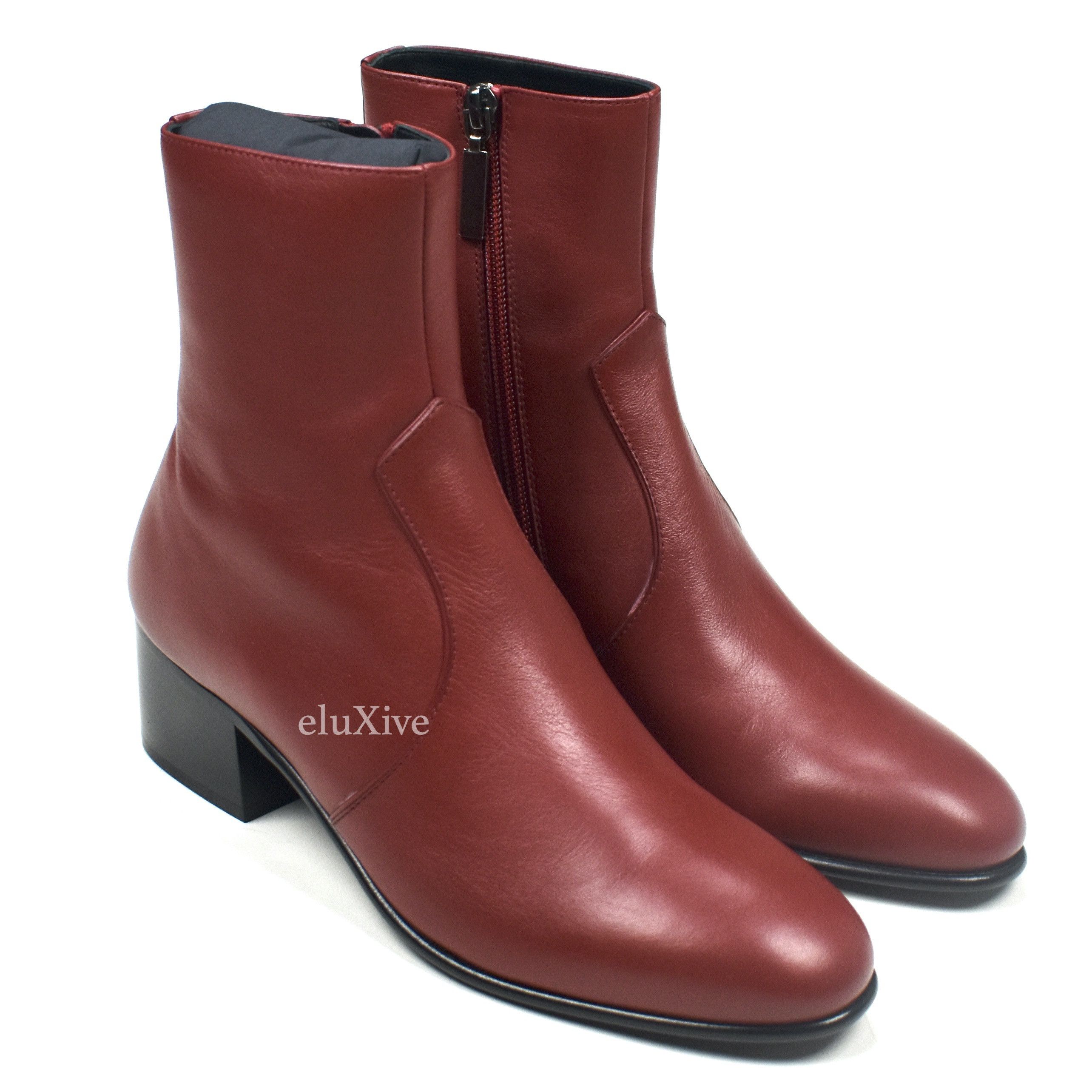 Saint Laurent YSL Opyum Red Leather James 60 Boots