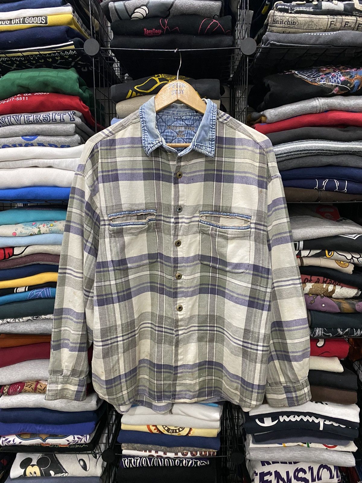 Flannel × Japanese Brand × Vintage VINTAGE FRYDAY CLUB by NRK FLANNEL JACKET Size US M / EU 48-50 / 2 - 1 Thumbnail