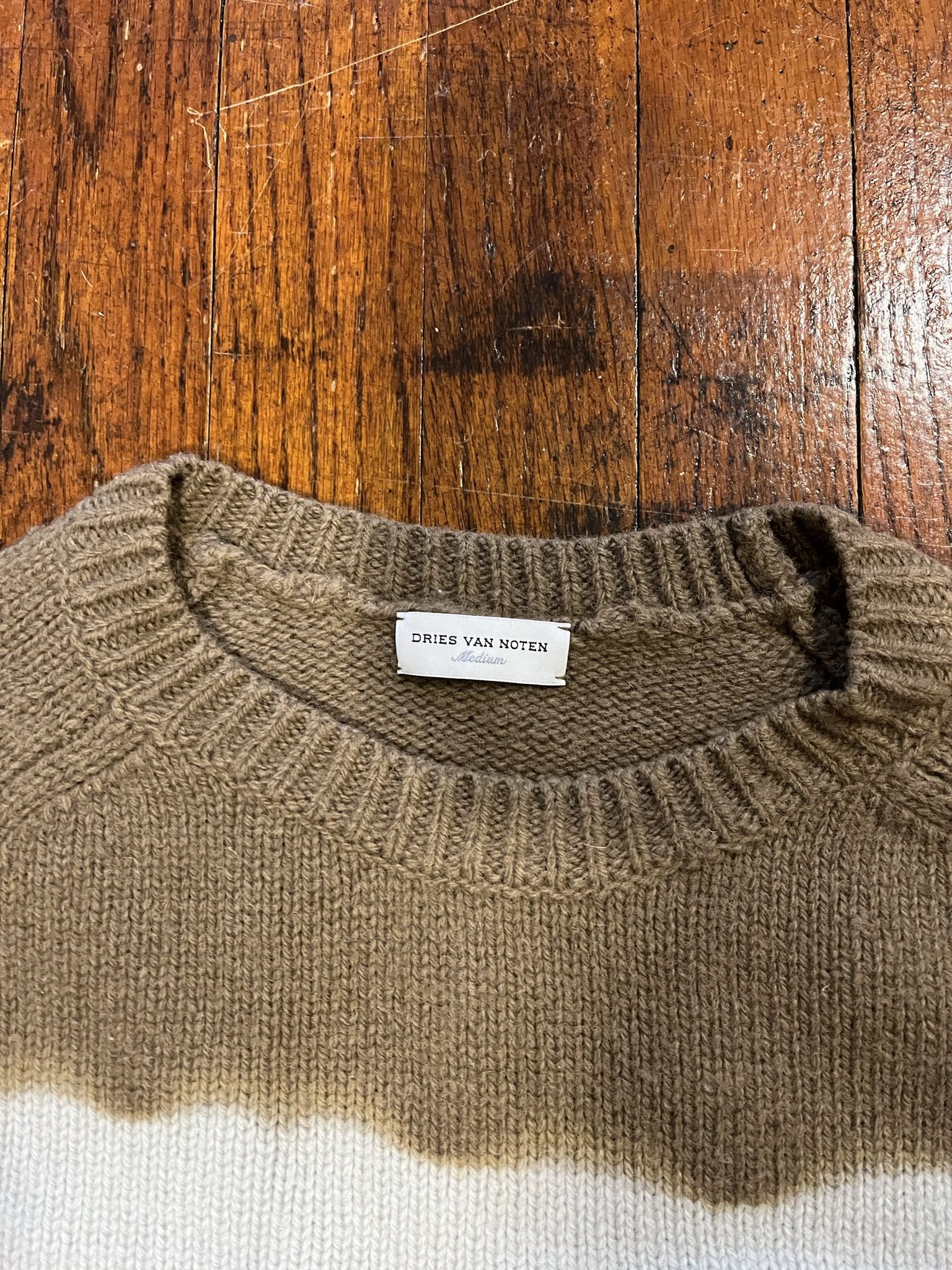 Dries Van Noten A/W 14 Tie Dye Wool Sweater in Brown Size US M / EU 48-50 / 2 - 5 Thumbnail