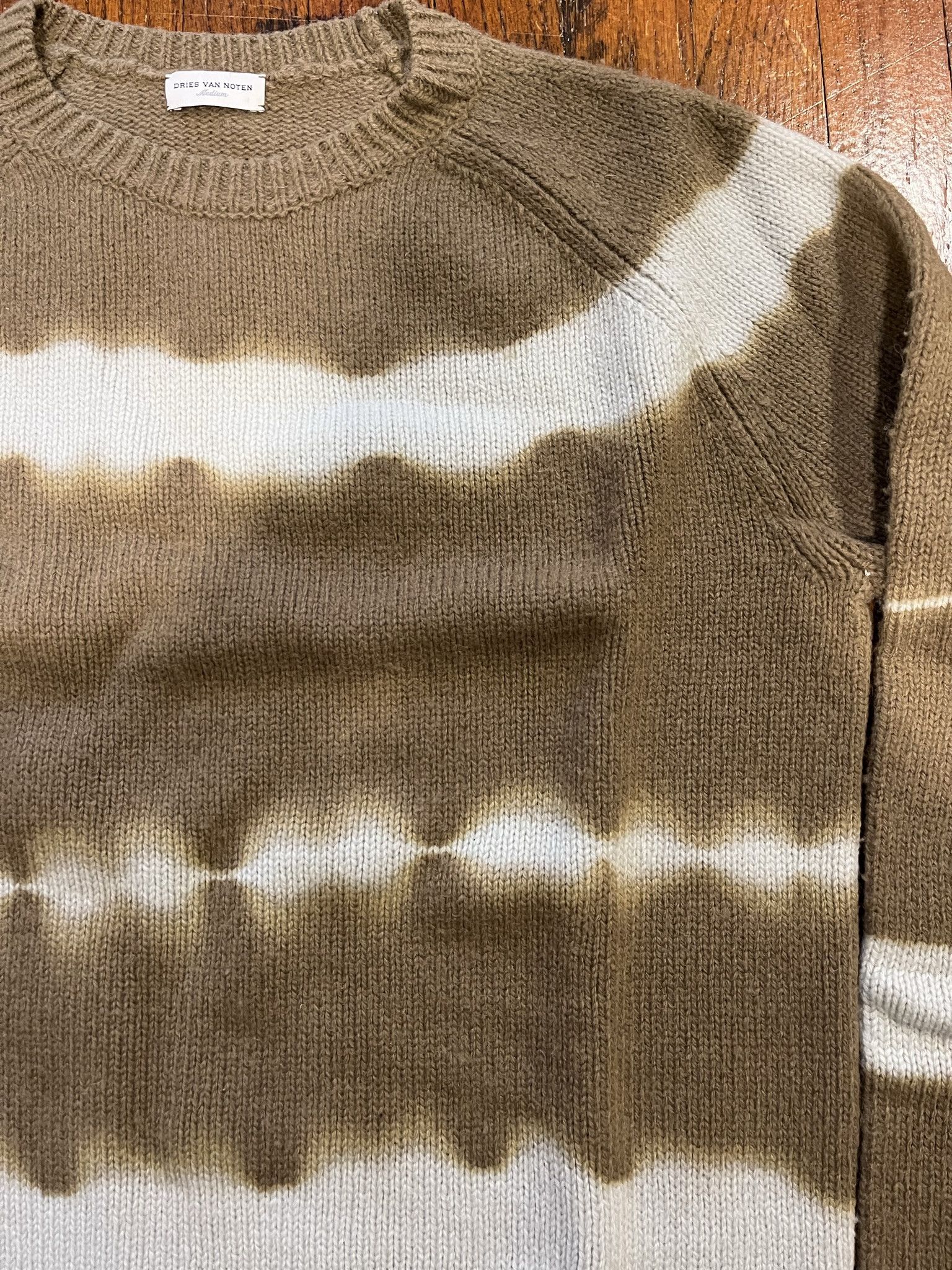 Dries Van Noten A/W 14 Tie Dye Wool Sweater in Brown Size US M / EU 48-50 / 2 - 4 Thumbnail
