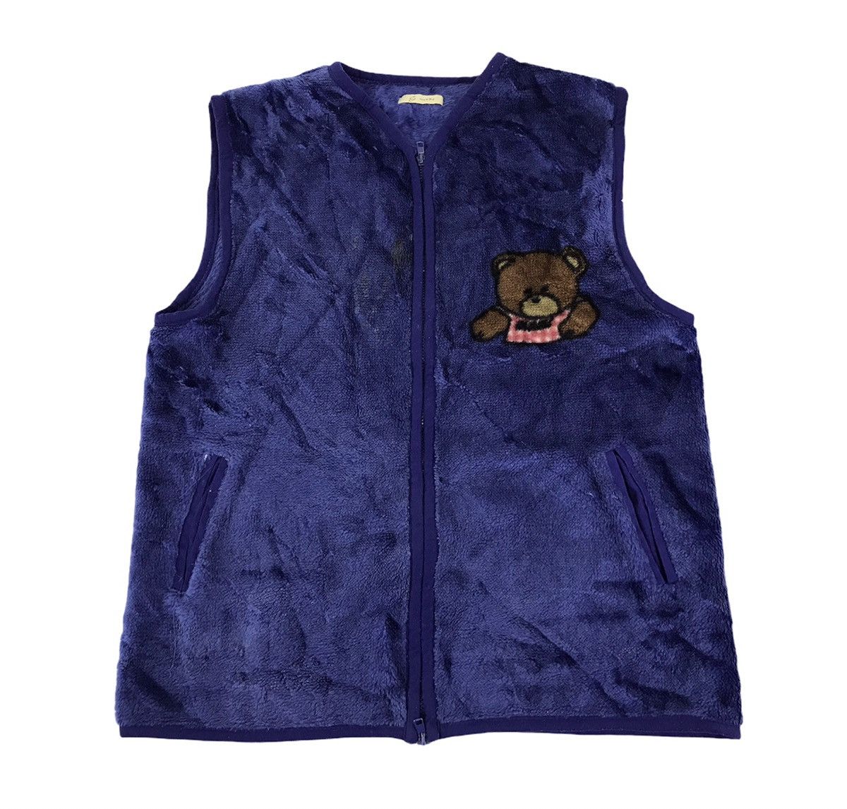 Japanese Brand × Vintage Vintage Kicker Bear Play Football Vest Fleece Jacket Size US L / EU 52-54 / 3 - 2 Thumbnail