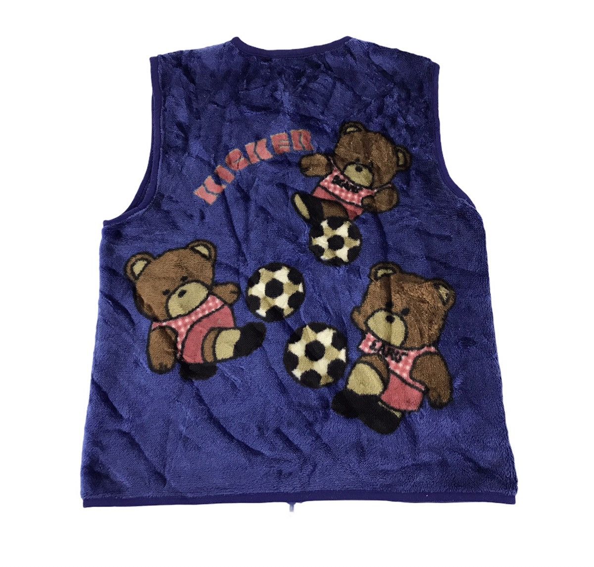 Japanese Brand × Vintage Vintage Kicker Bear Play Football Vest Fleece Jacket Size US L / EU 52-54 / 3 - 1 Thumbnail