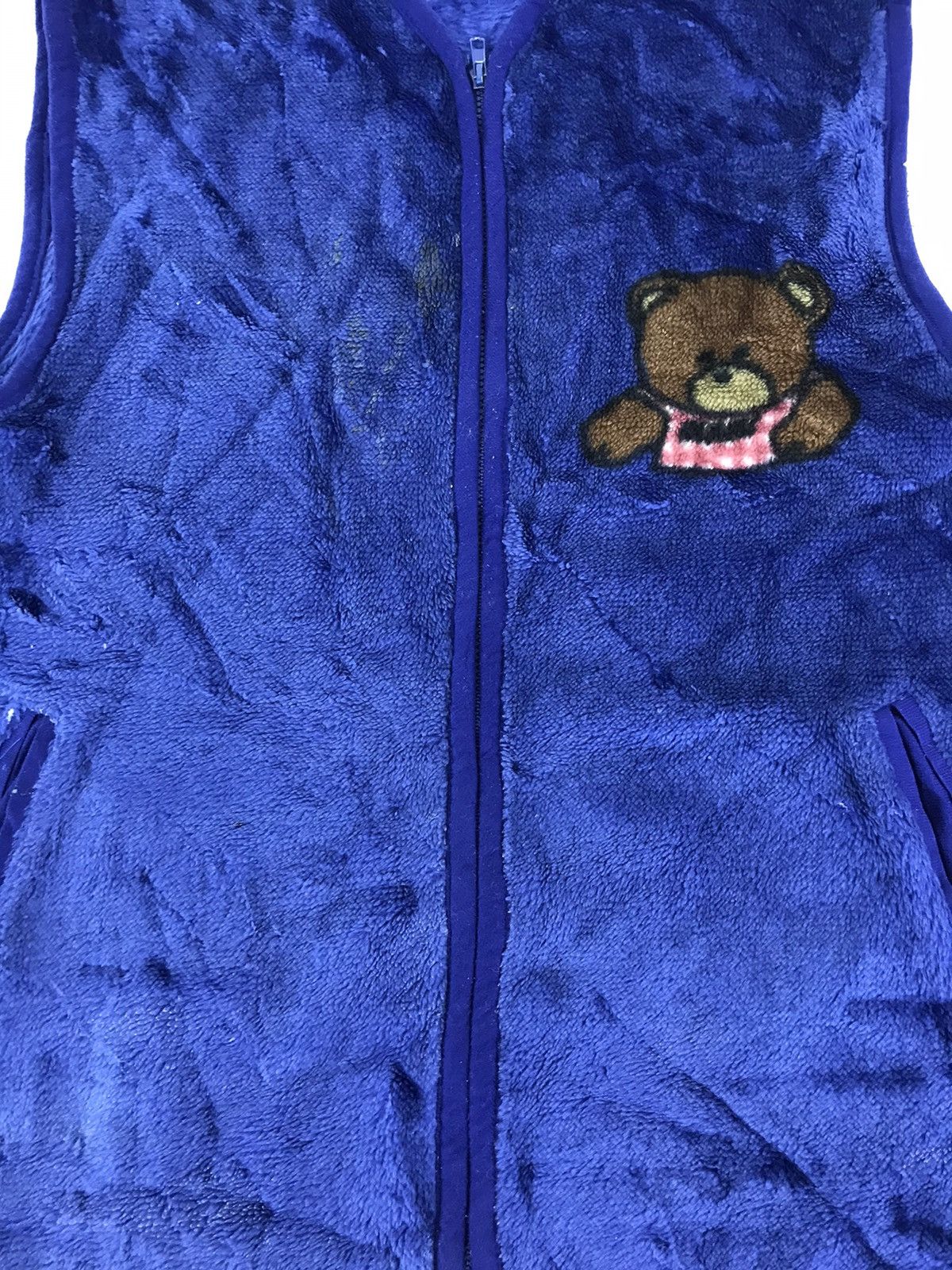 Japanese Brand × Vintage Vintage Kicker Bear Play Football Vest Fleece Jacket Size US L / EU 52-54 / 3 - 3 Thumbnail