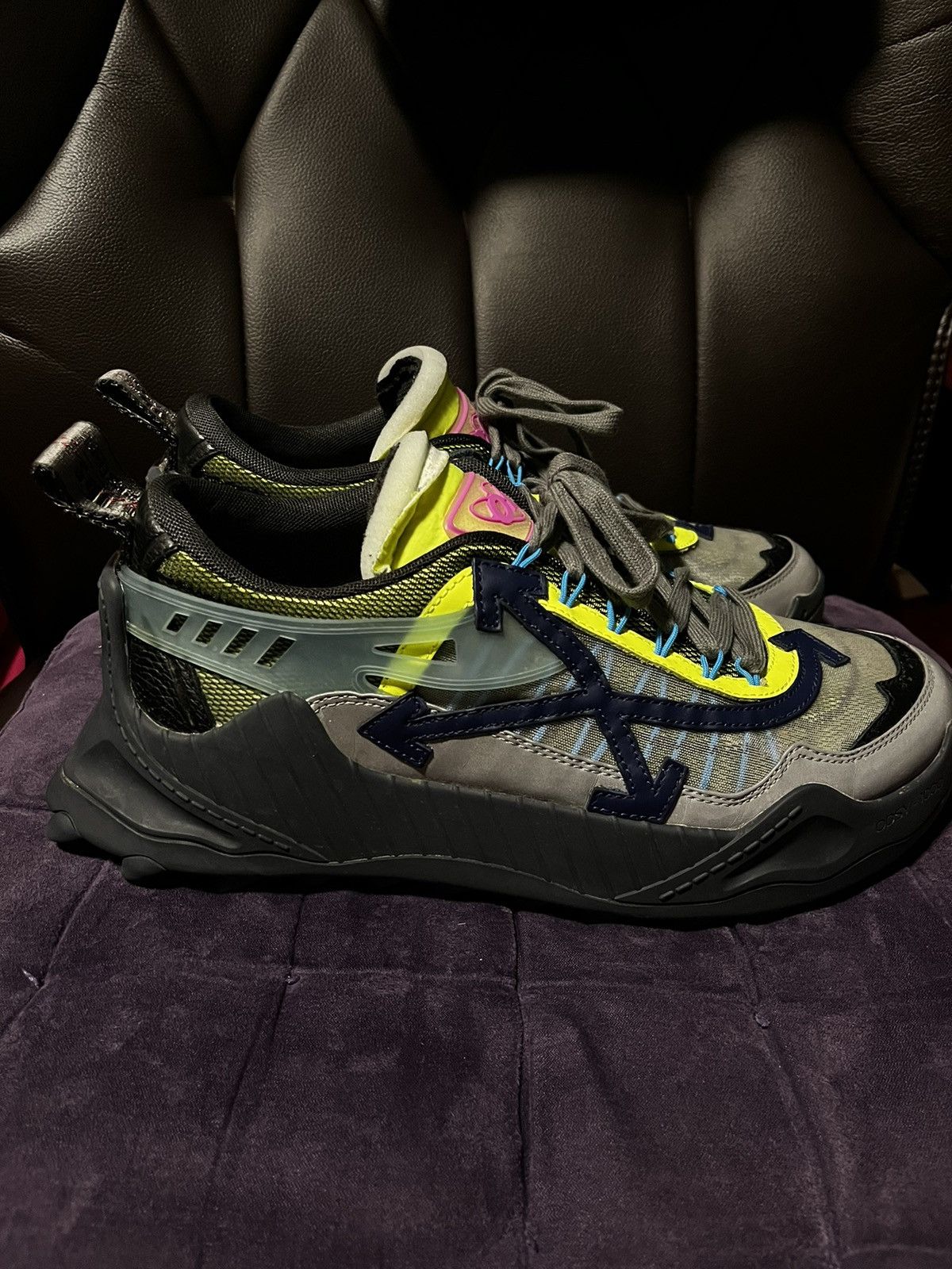 Off-White Off-White Odsy-1000 Grey/Lime | Grailed