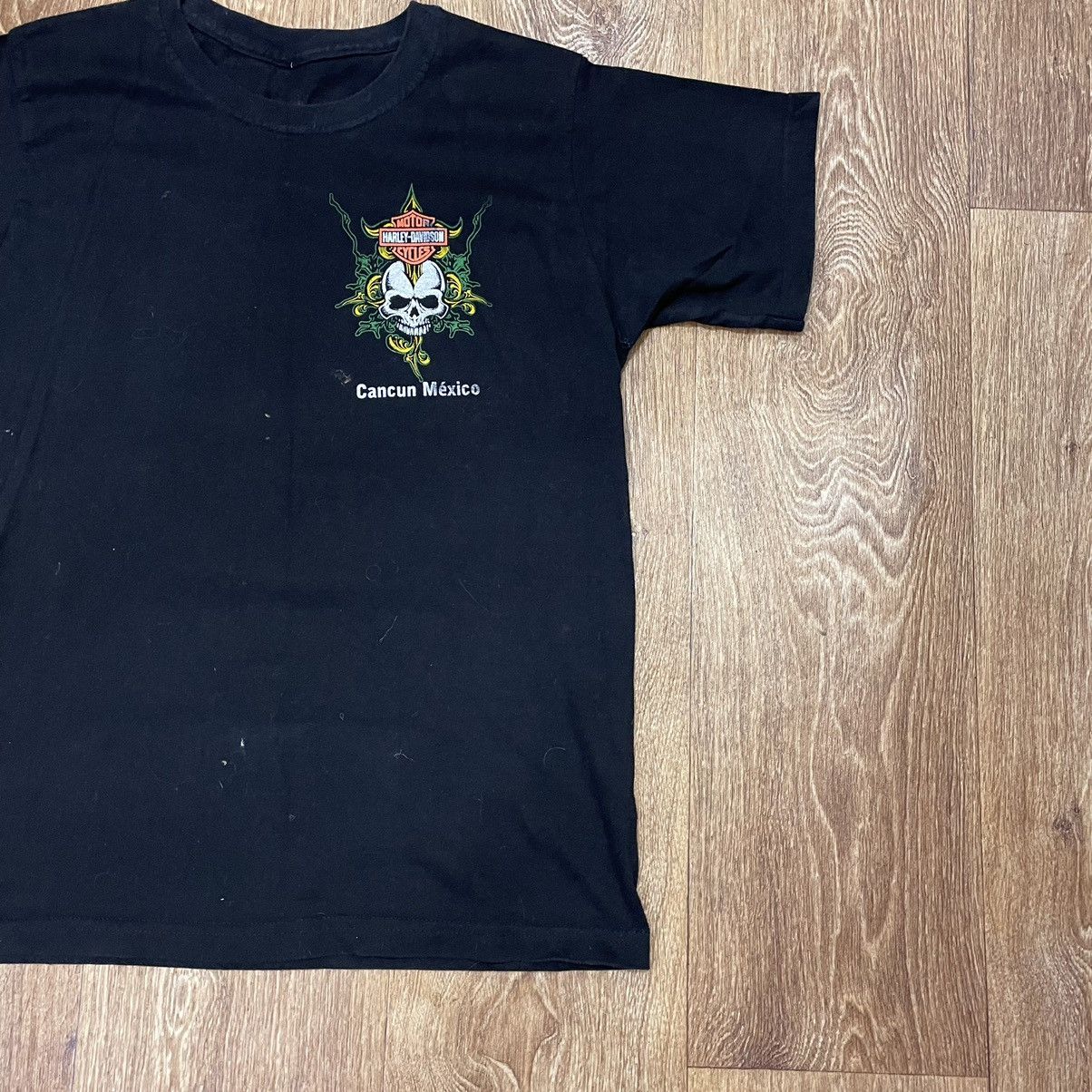Vintage Vintage Y2K Harley Davidson Cancun Skull Graphic Tee Punk M Size US M / EU 48-50 / 2 - 2 Thumbnail