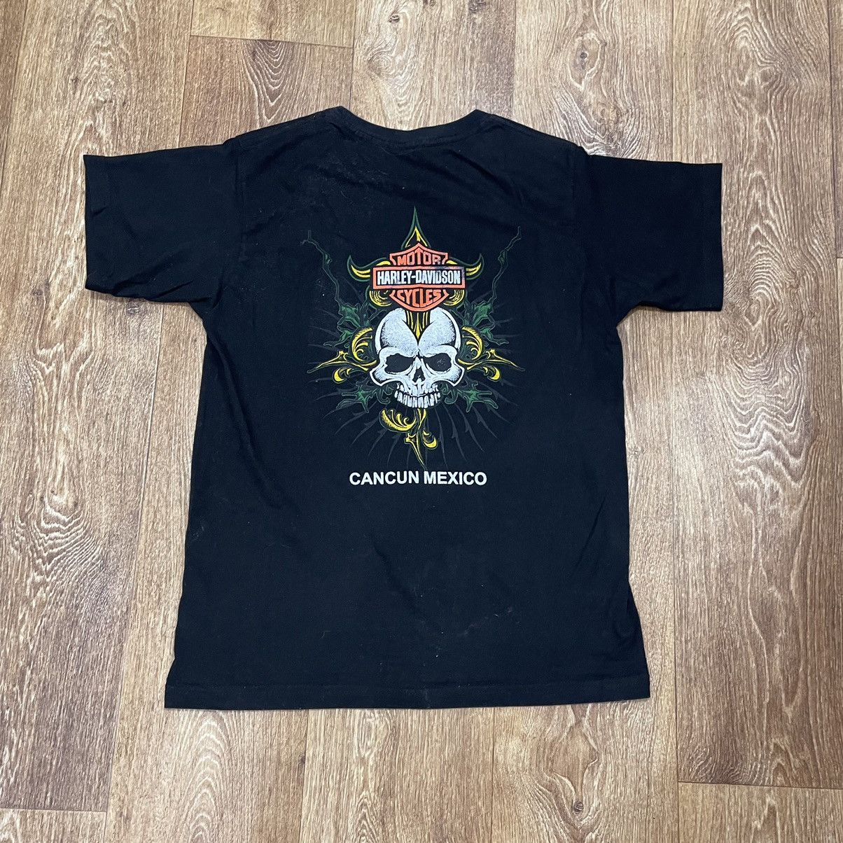 Vintage Vintage Y2K Harley Davidson Cancun Skull Graphic Tee Punk M Size US M / EU 48-50 / 2 - 1 Thumbnail