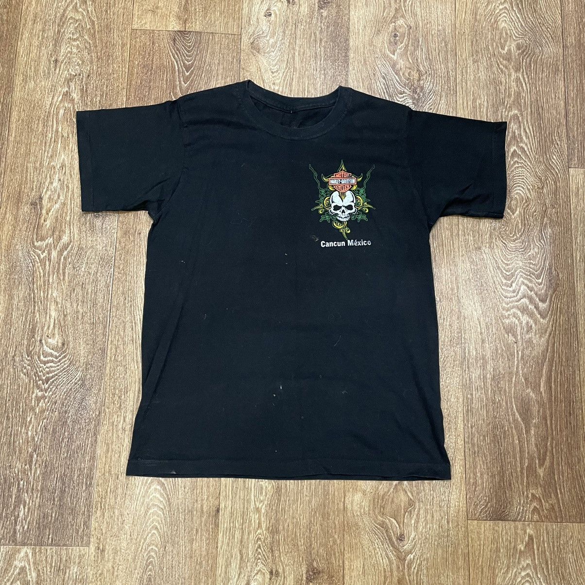 Vintage Vintage Y2K Harley Davidson Cancun Skull Graphic Tee Punk M Size US M / EU 48-50 / 2 - 3 Thumbnail