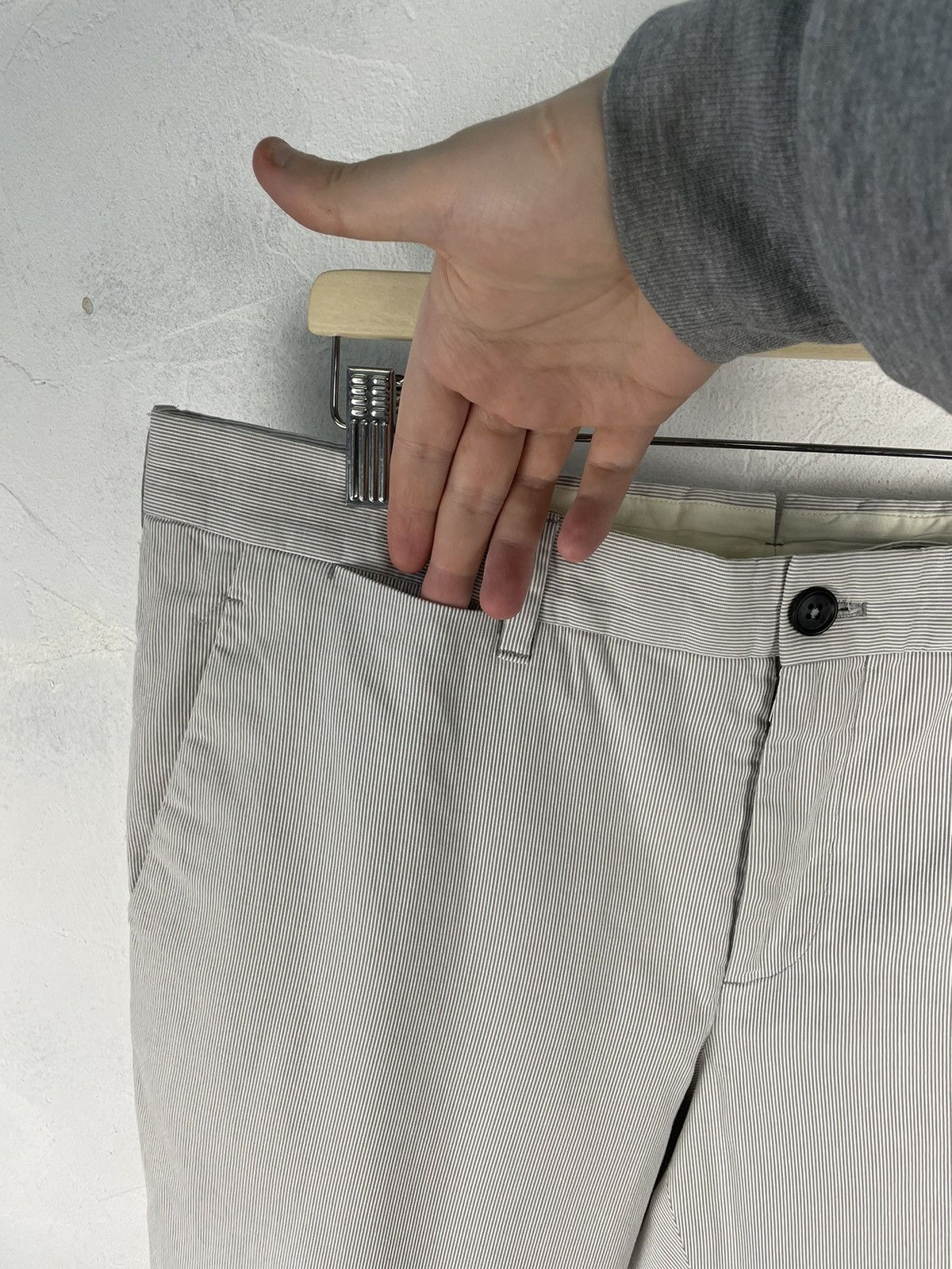 Prada Prada Summer White Light Grey Cotton Pant Trousers Size 52 Size US 36 / EU 52 - 5 Thumbnail