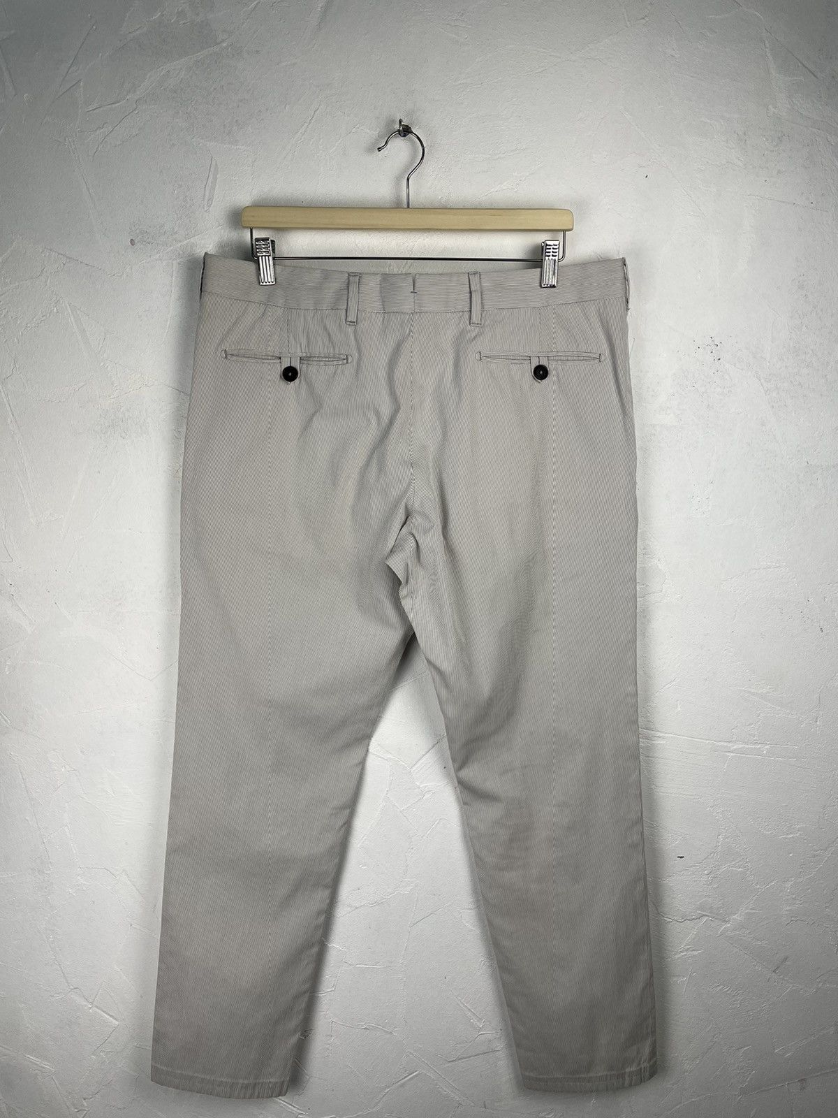 Prada Prada Summer White Light Grey Cotton Pant Trousers Size 52 Size US 36 / EU 52 - 2 Thumbnail