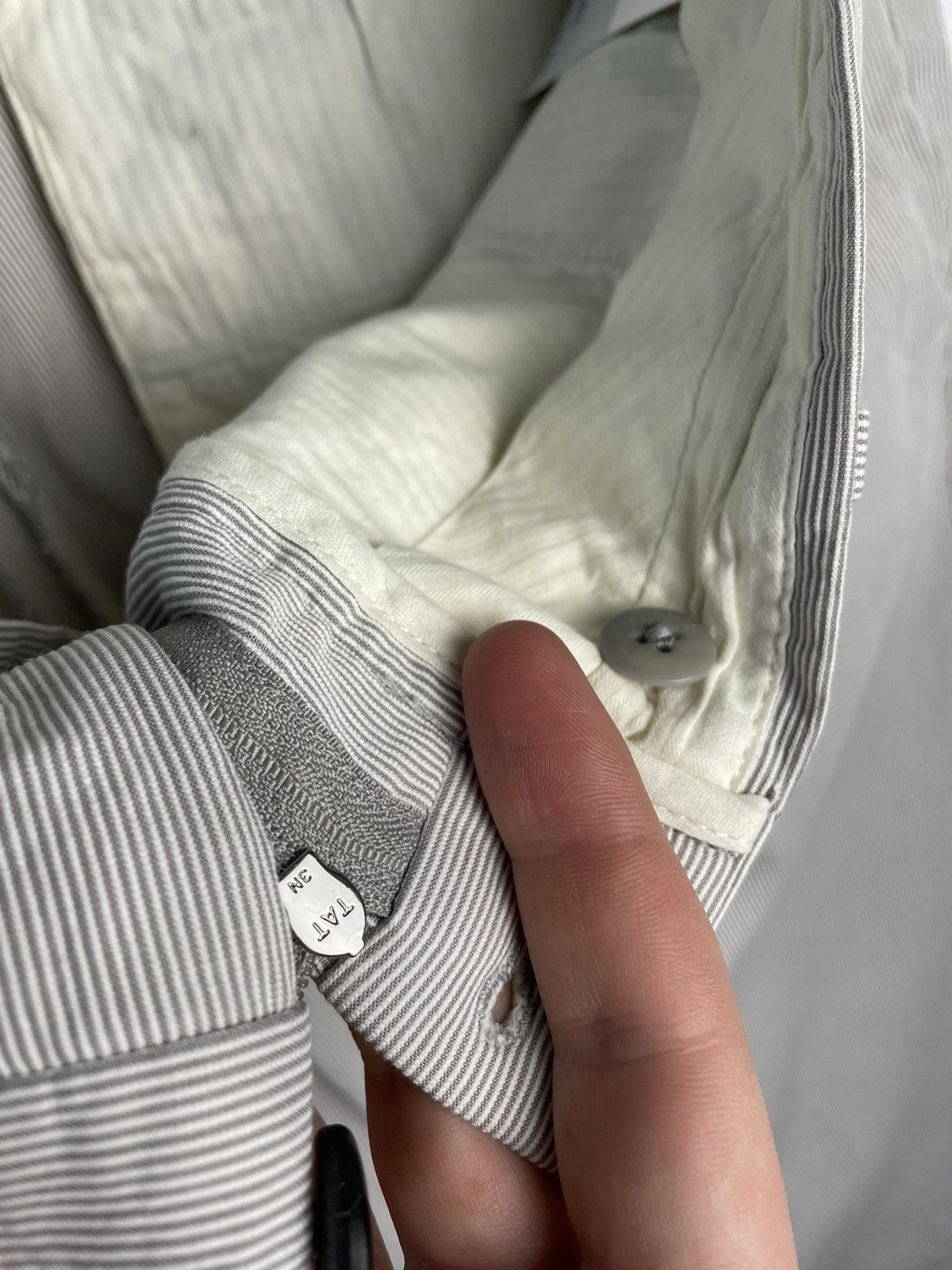 Prada Prada Summer White Light Grey Cotton Pant Trousers Size 52 Size US 36 / EU 52 - 8 Thumbnail