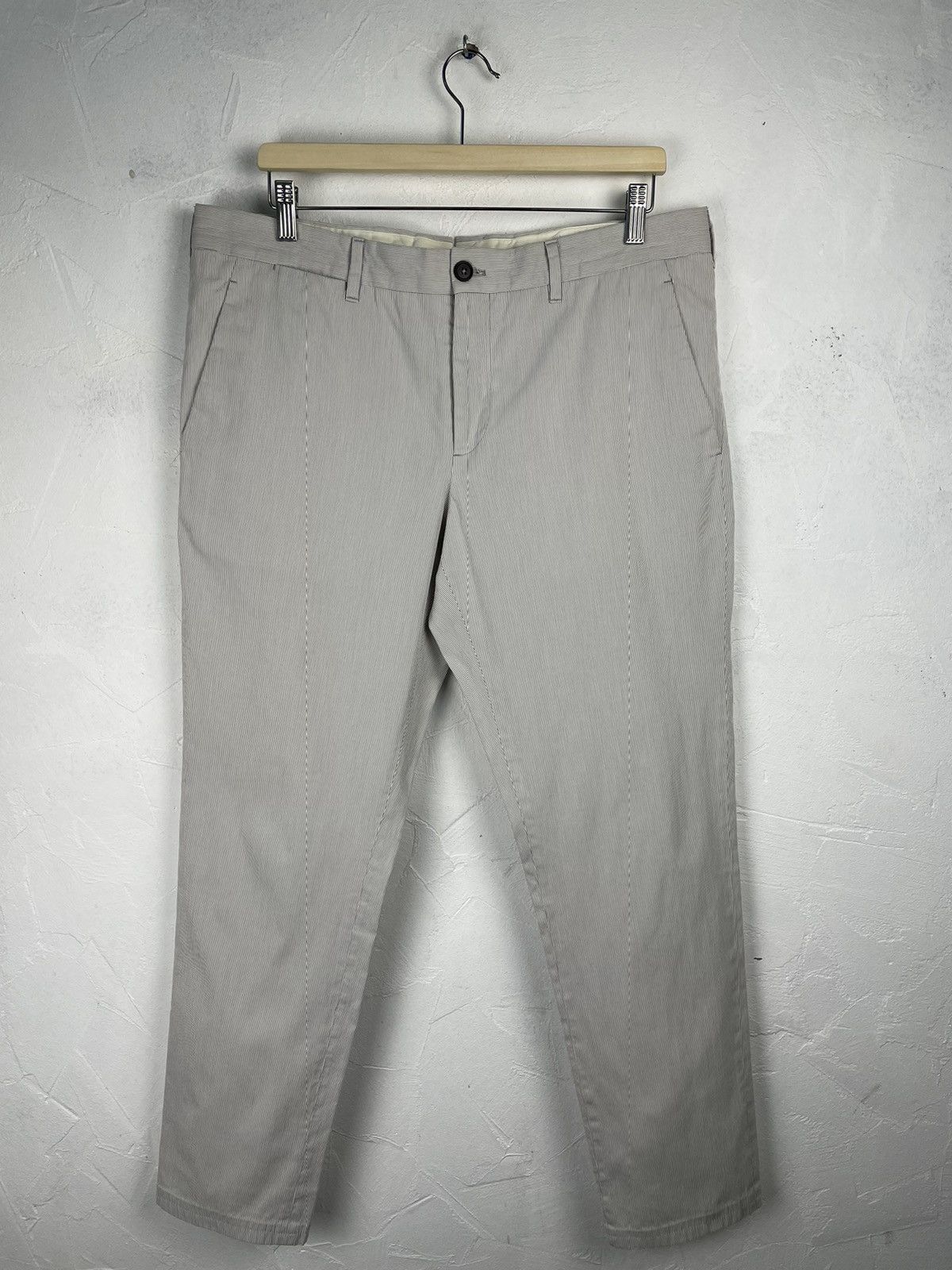Prada Prada Summer White Light Grey Cotton Pant Trousers Size 52 Size US 36 / EU 52 - 1 Thumbnail