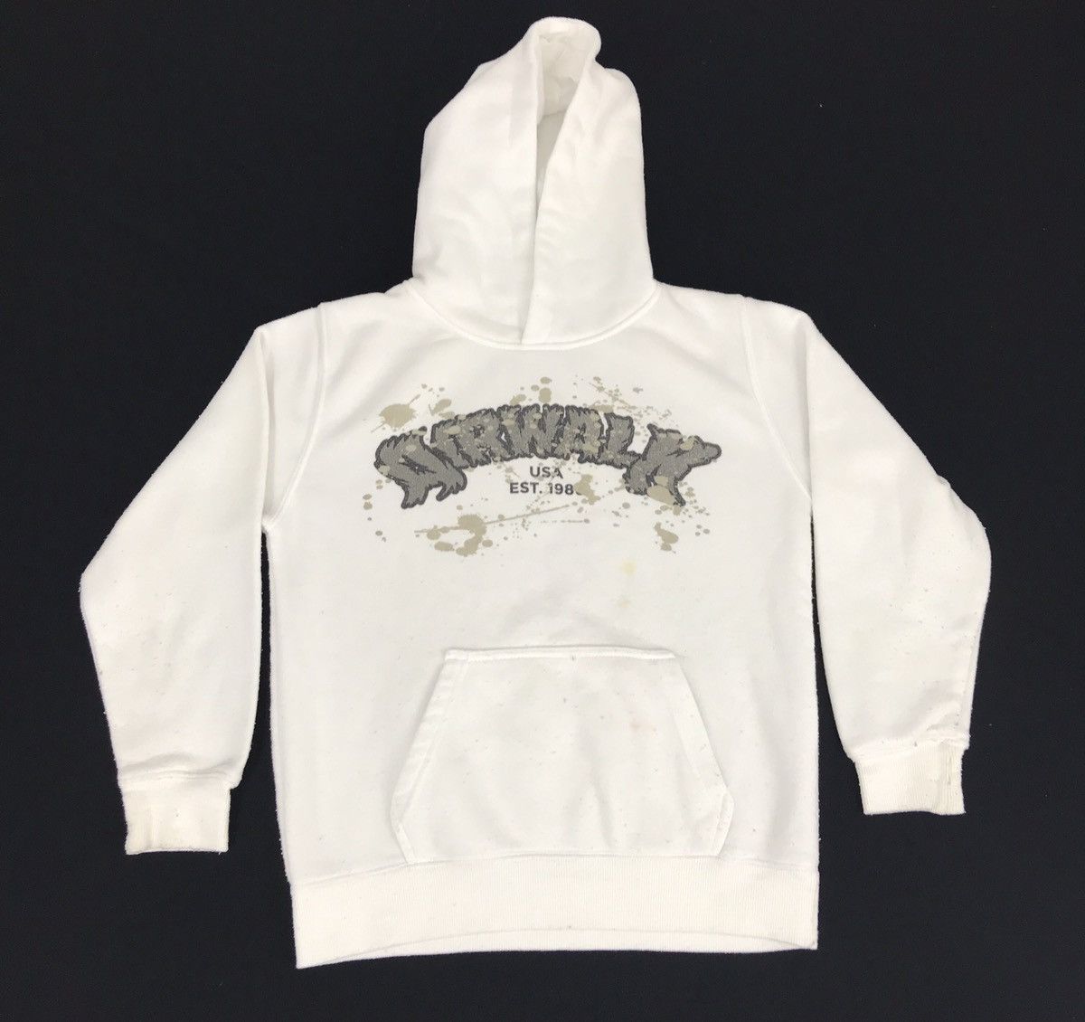 image of Airwalk Spell Out Sweatshirt Hoodies Pull Over in White, Men's (Size Small)