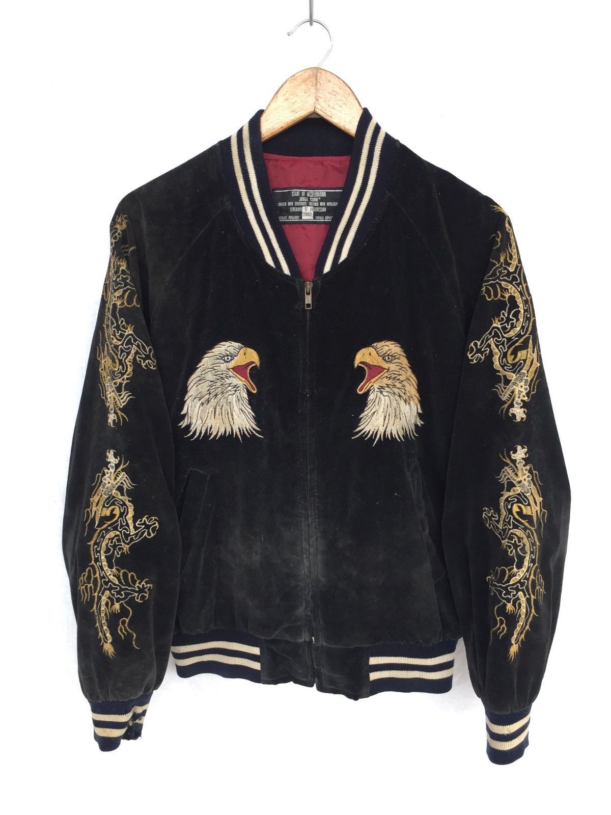 Tailor Toyo 90s Yokusuka 🇯🇵 Gold Eagle & Dragon Velvet Sukajan Size US L / EU 52-54 / 3 - 2 Thumbnail