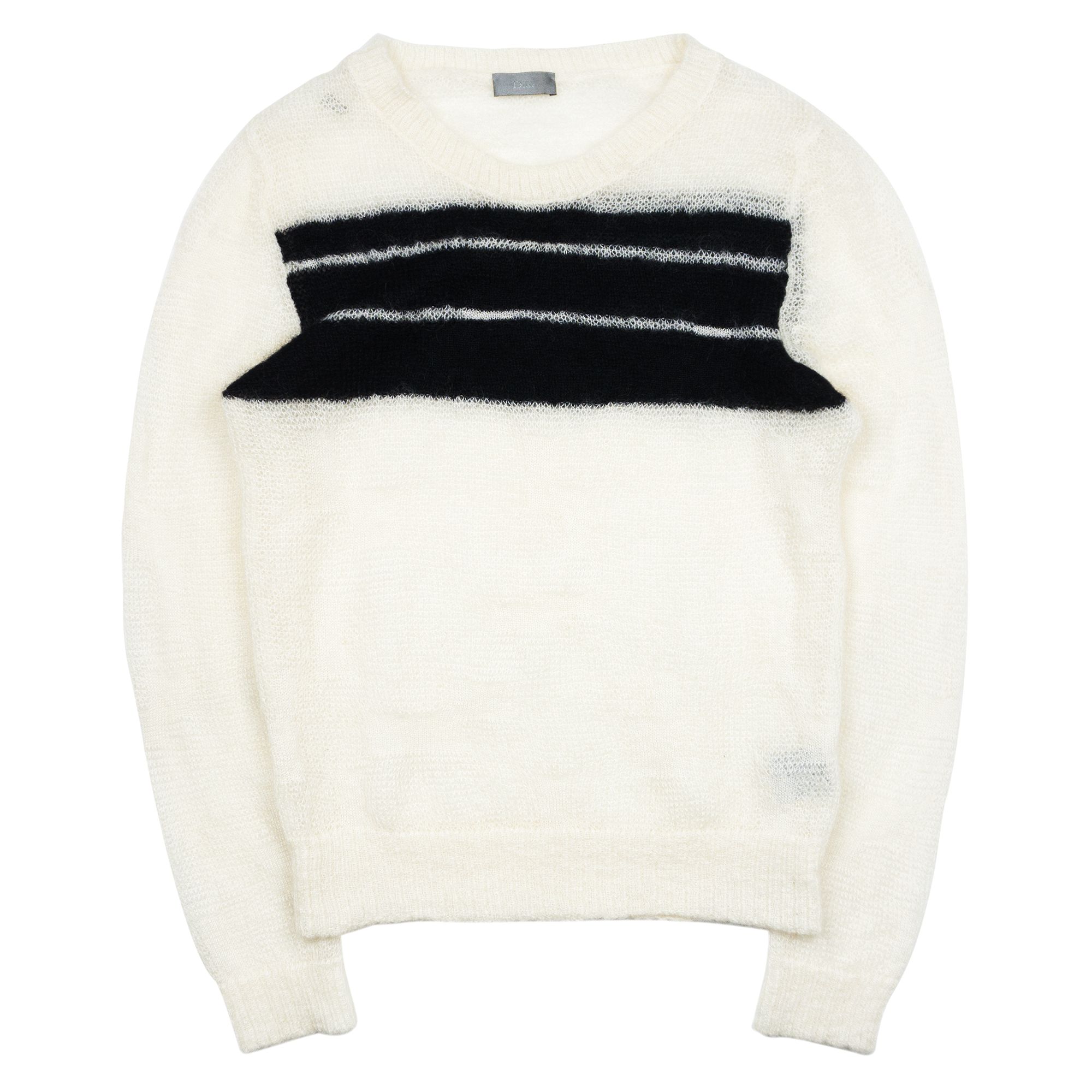 Pre-owned Dior X Hedi Slimane Dior Homme Aw07 "navigate" Mohair Sweater In White